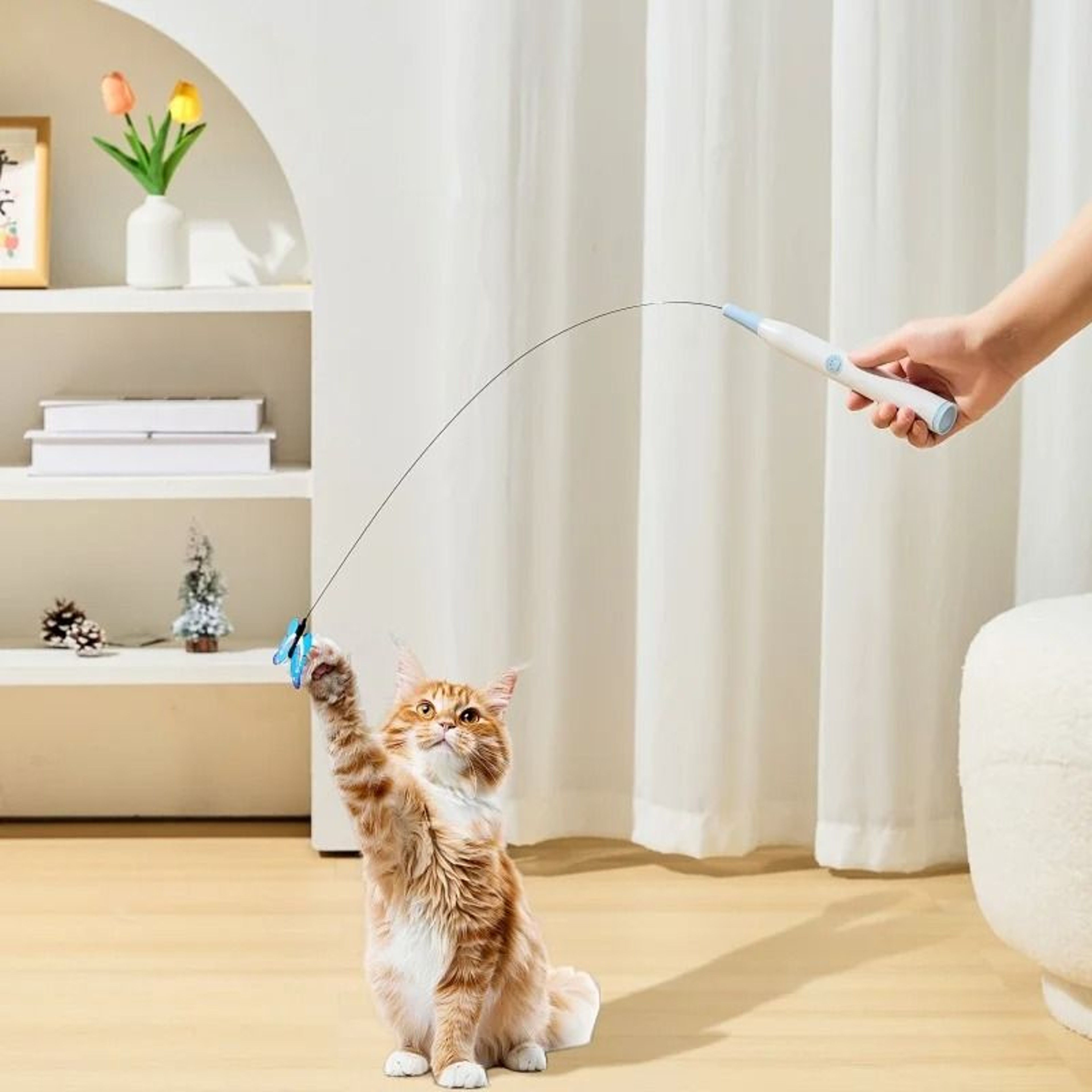 Electric Suction Cup Flying Butterfly Cat Toy 2