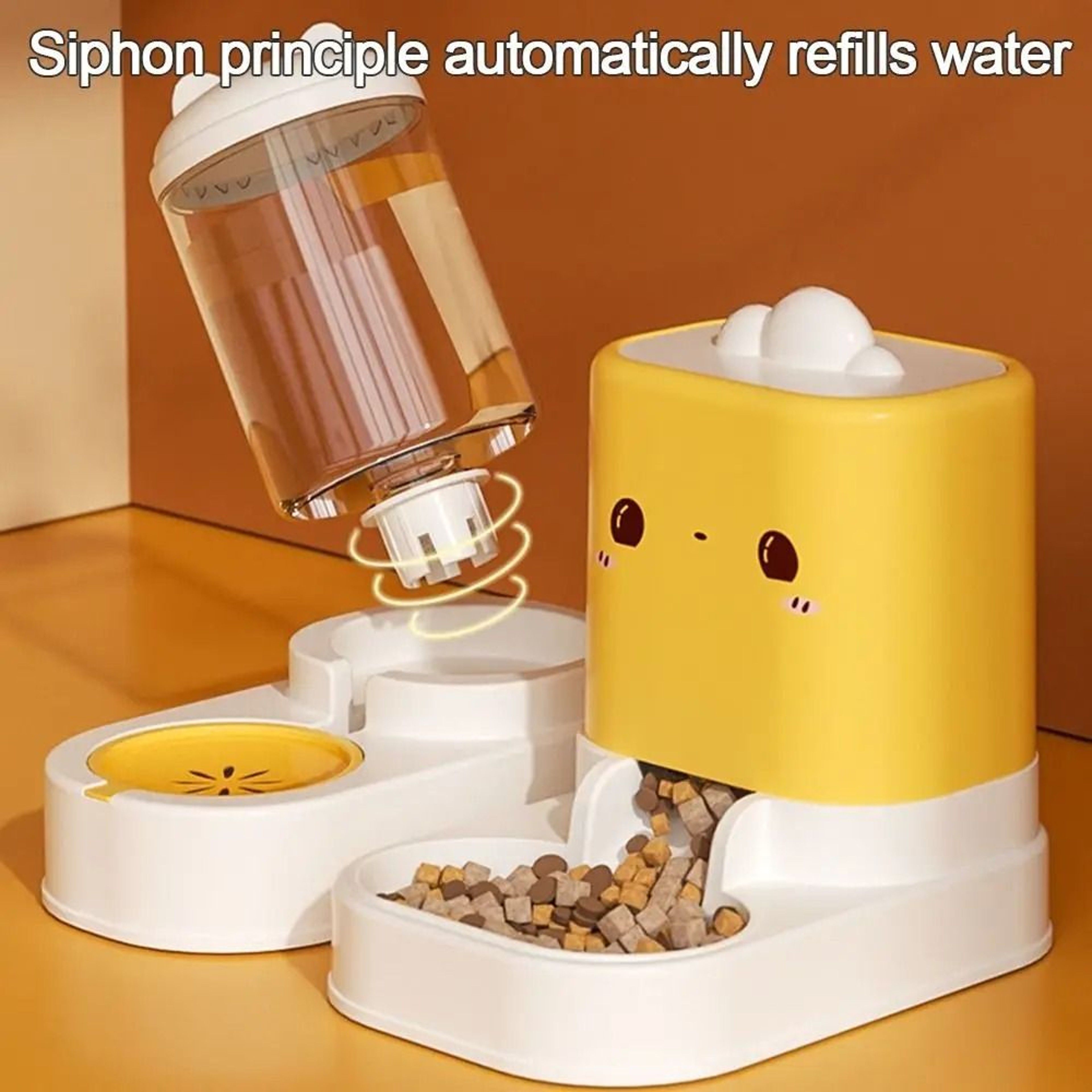 Cute CatShaped Automatic Gravity Pet Feeder  Waterer 3
