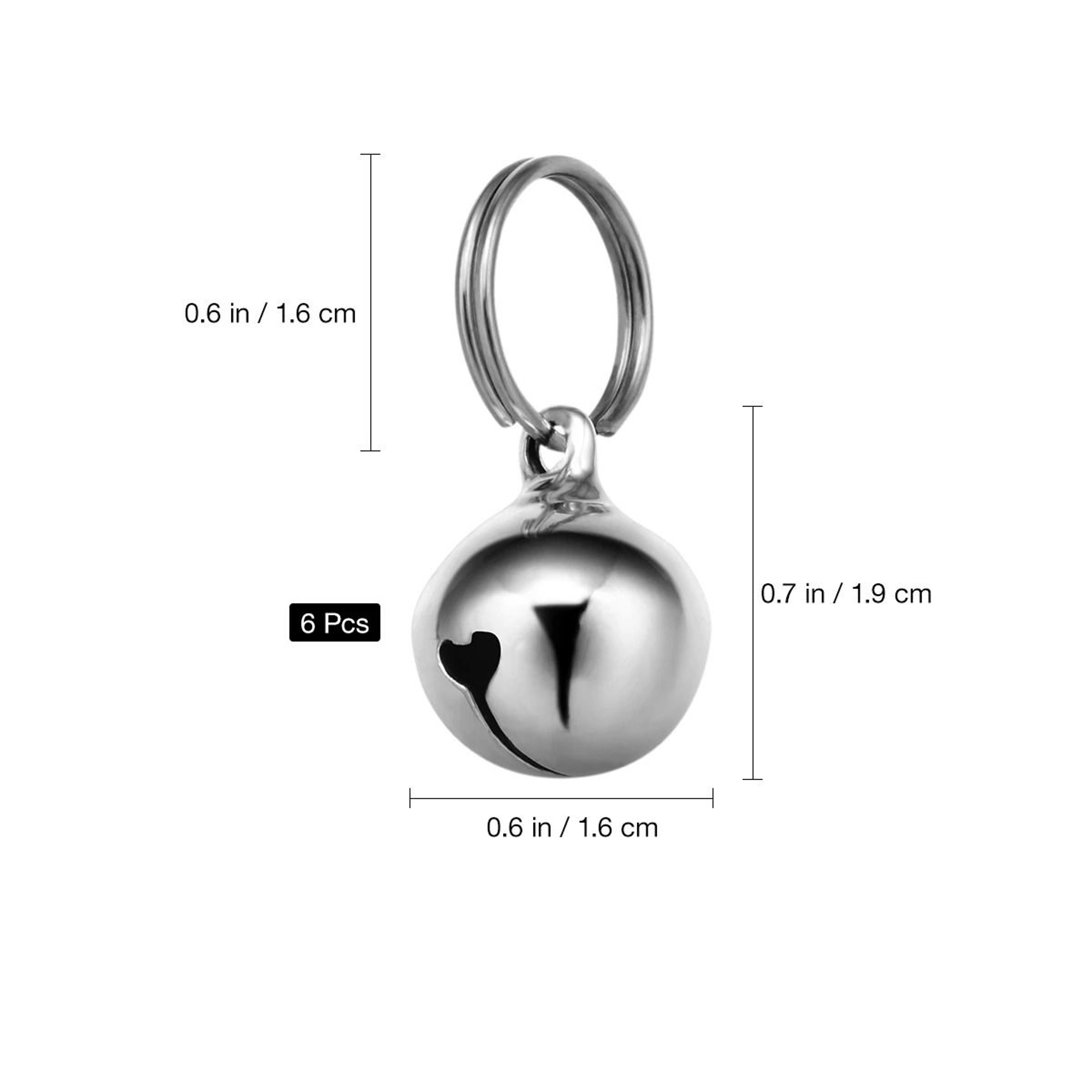 Multiuse Plated Copper Pet Bell Pendants With Key Rings 5