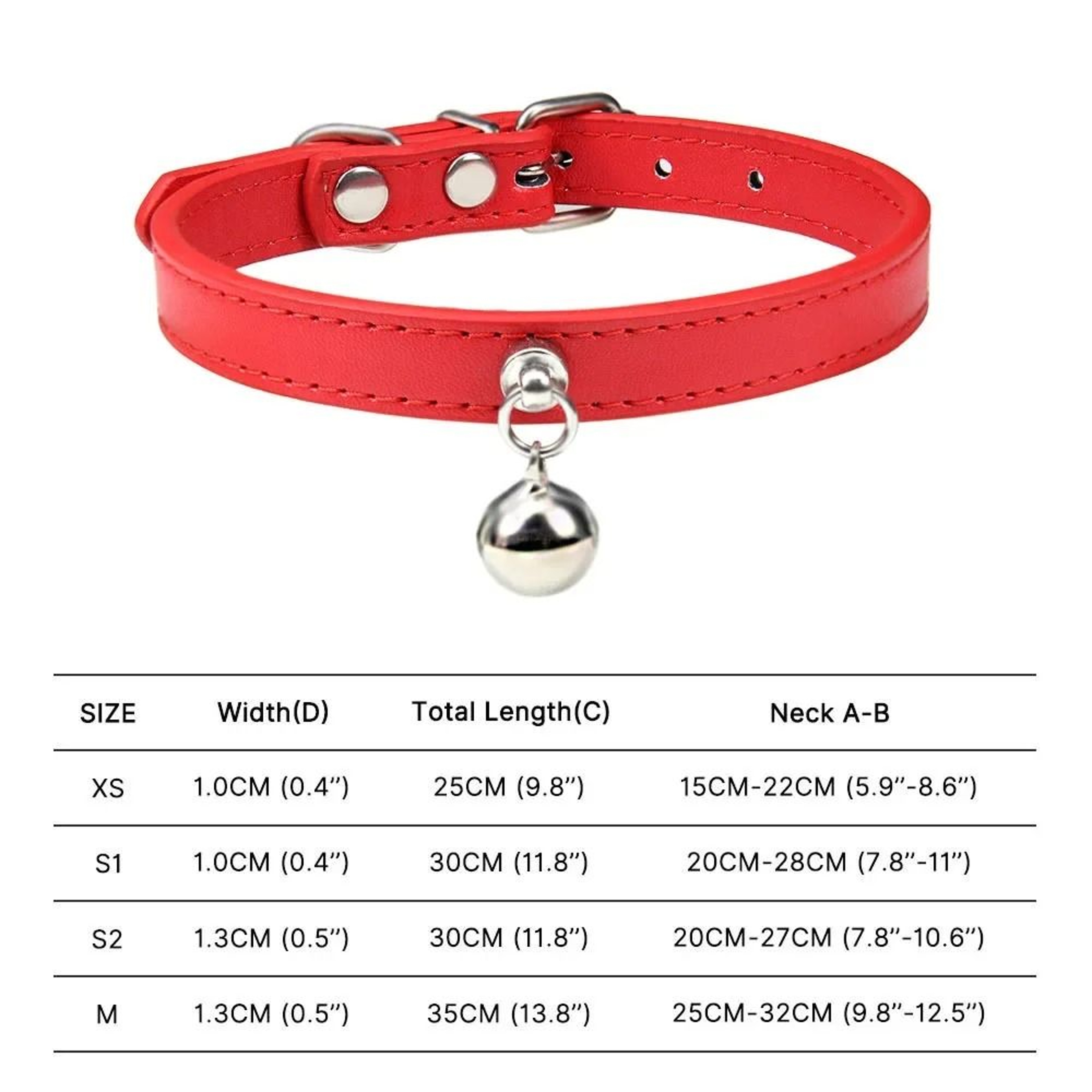 Colorful Adjustable Leather Pet Collar With Bell 10
