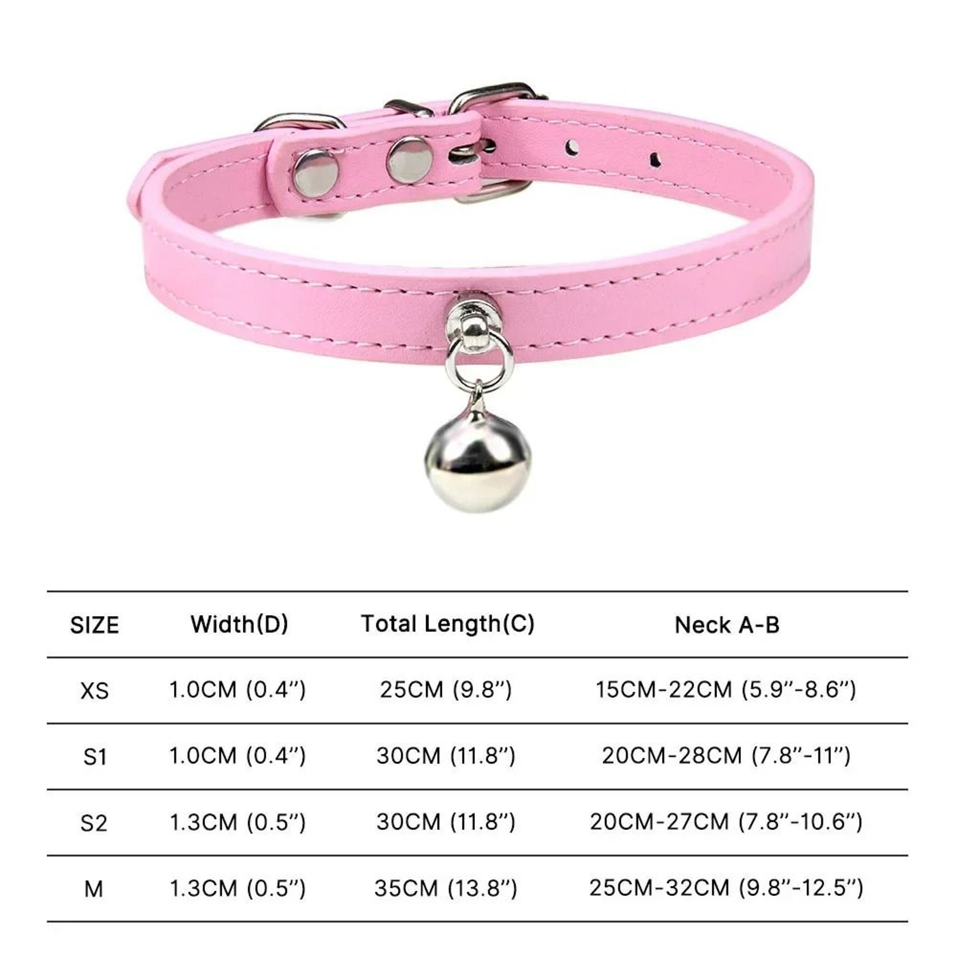 Colorful Adjustable Leather Pet Collar With Bell 15
