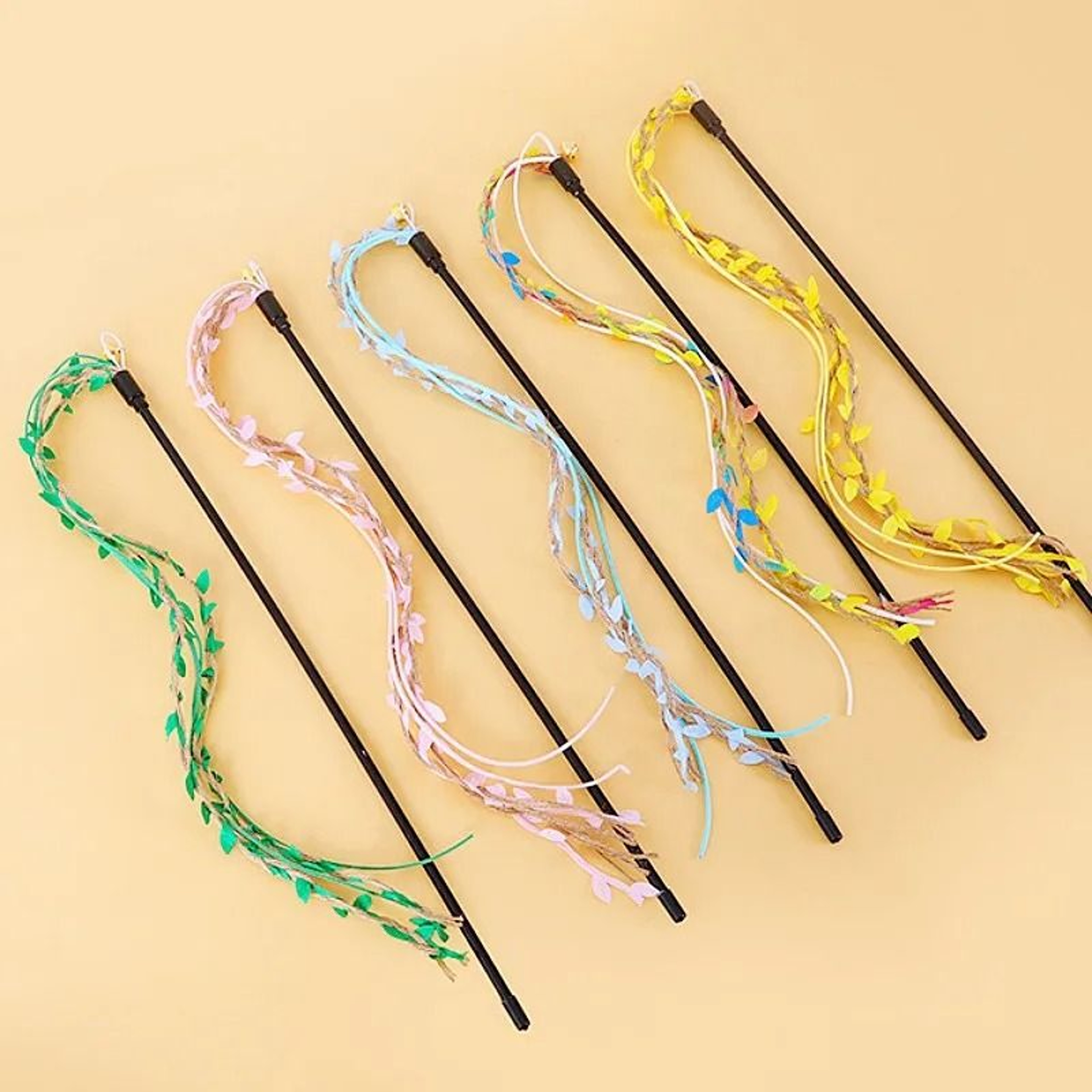 Interactive Vine Tassel Cat Teaser Wand 2