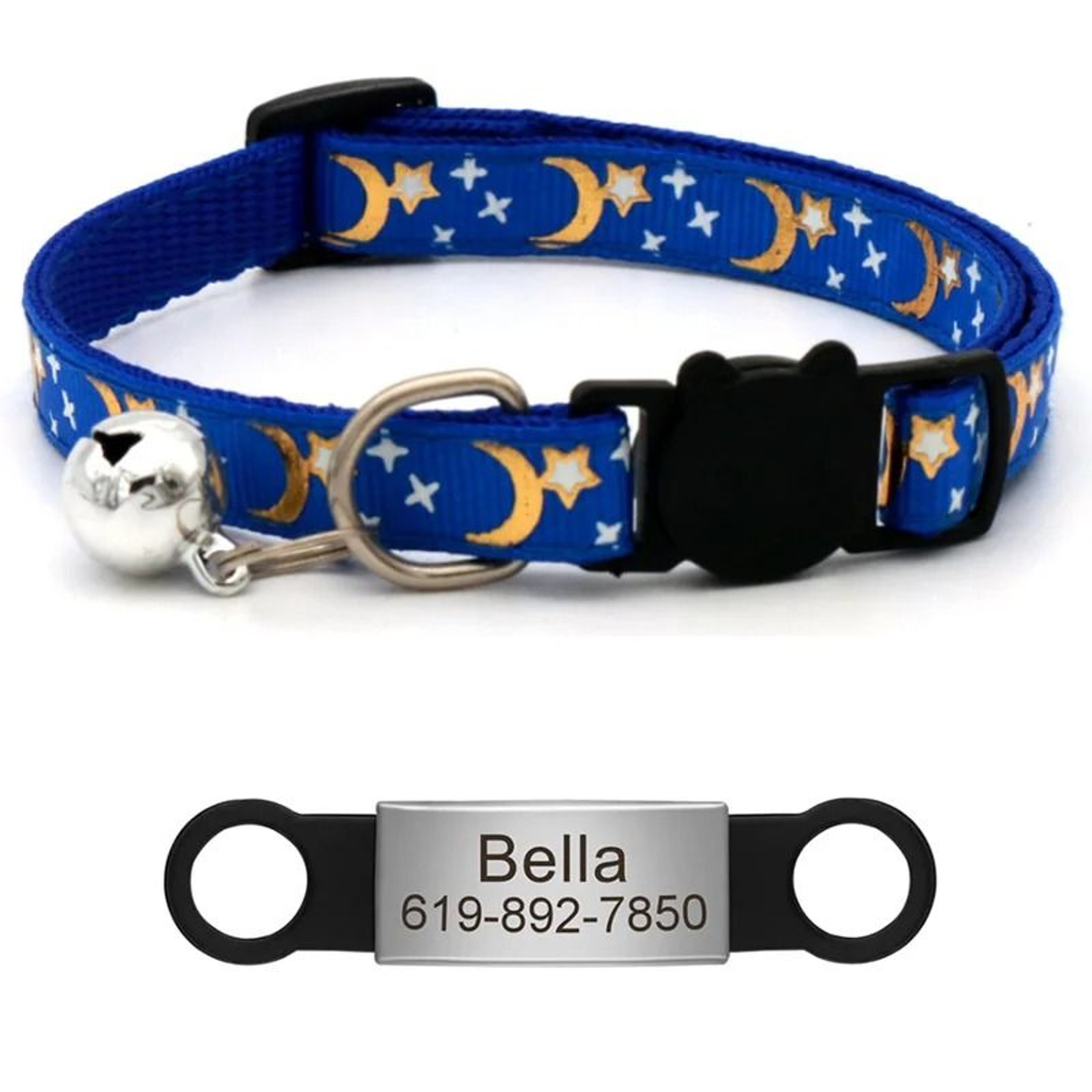 Customized Reflective Star Moon Cat Collar 11