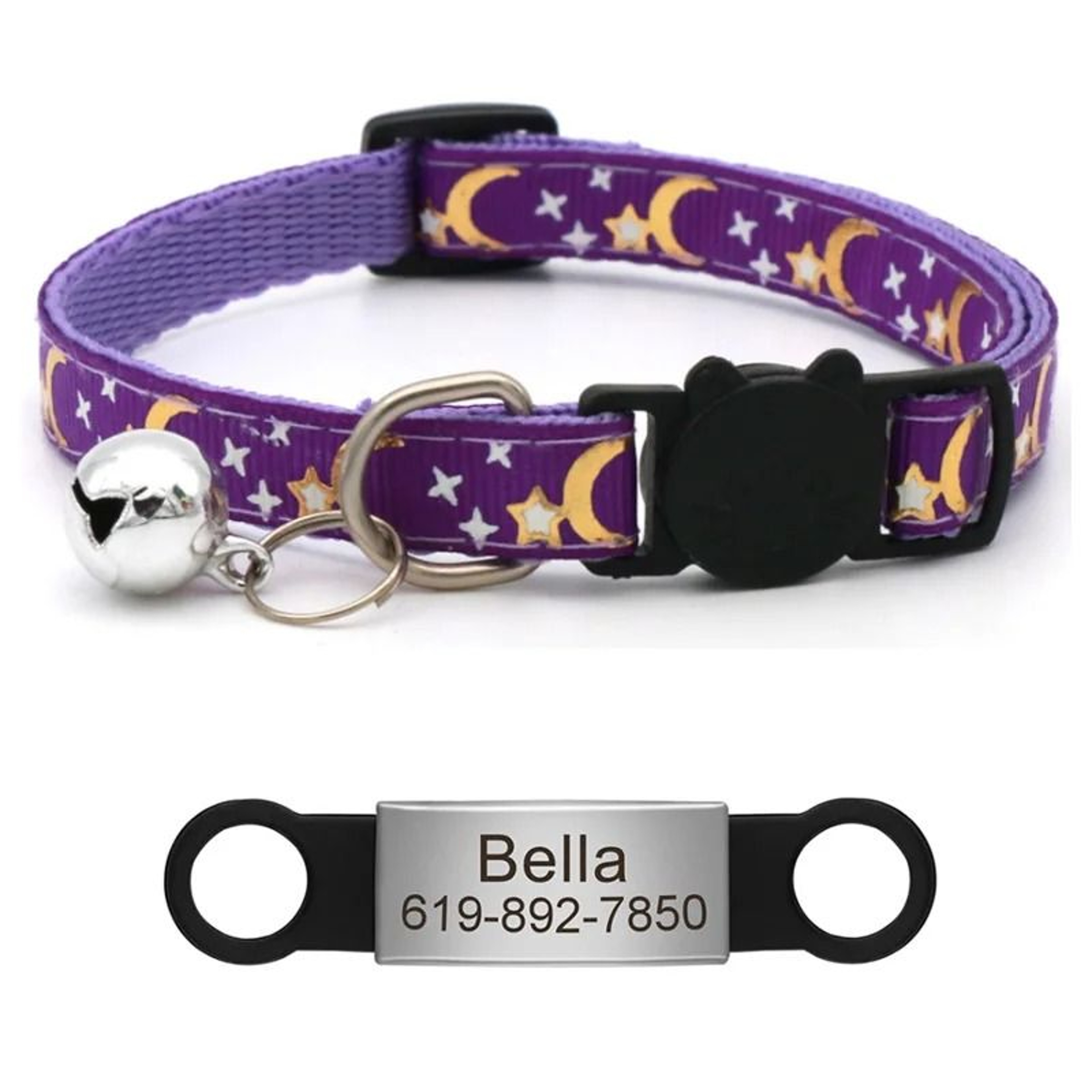 Customized Reflective Star Moon Cat Collar 12