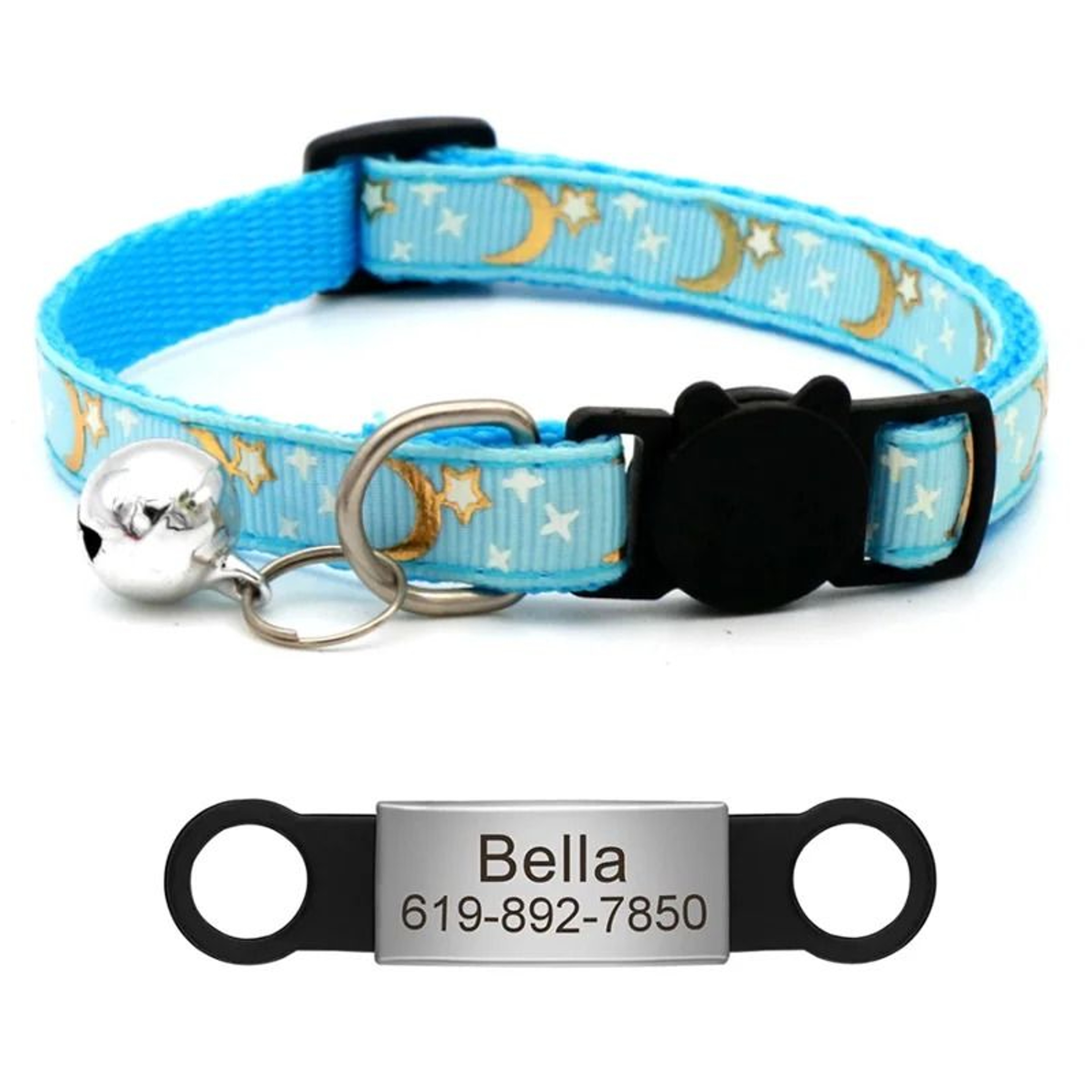 Customized Reflective Star Moon Cat Collar 7