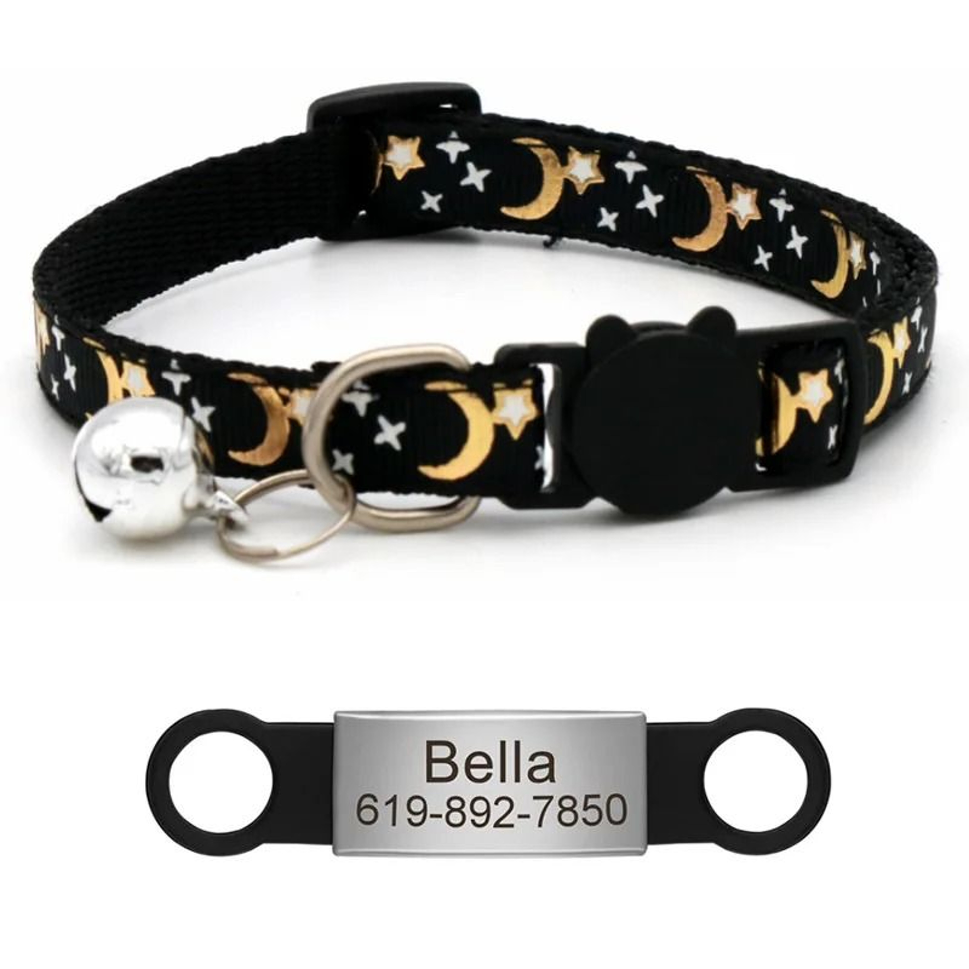 Customized Reflective Star Moon Cat Collar 8