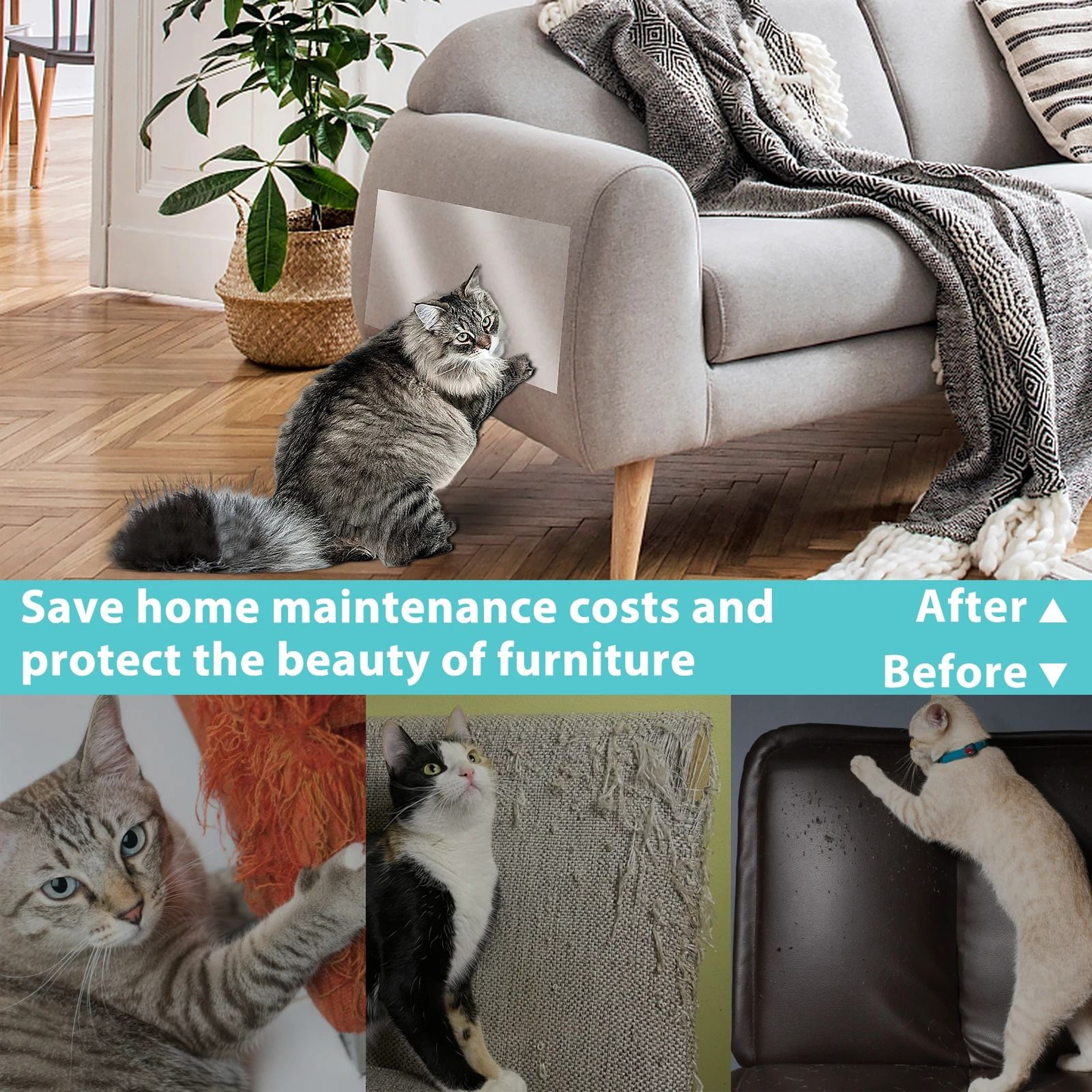 AntiCat Scratch Transparent Furniture Protector Roll 2