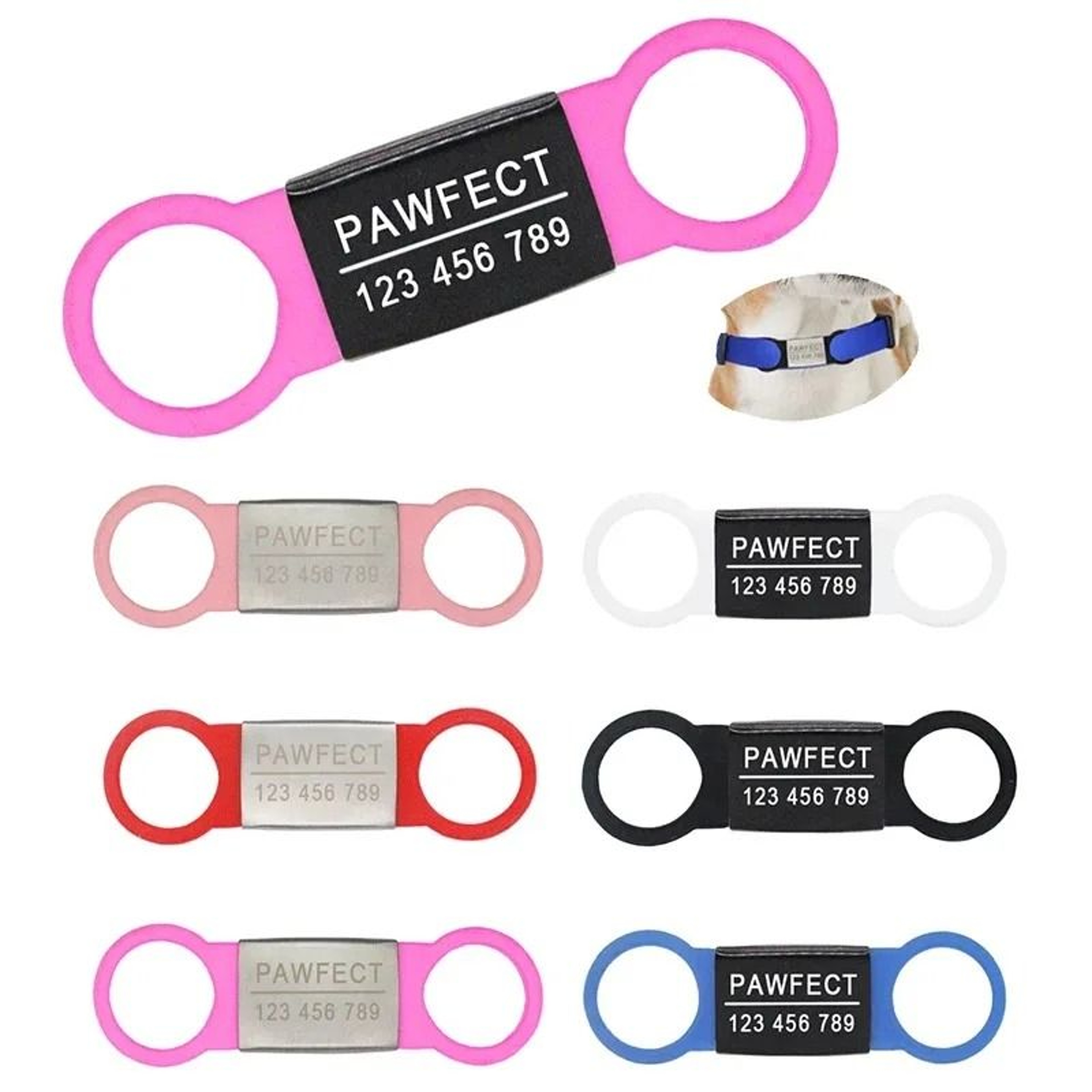 Custom Stainless Steel Pet ID Name Plate SlideOn Tags For Collar 0