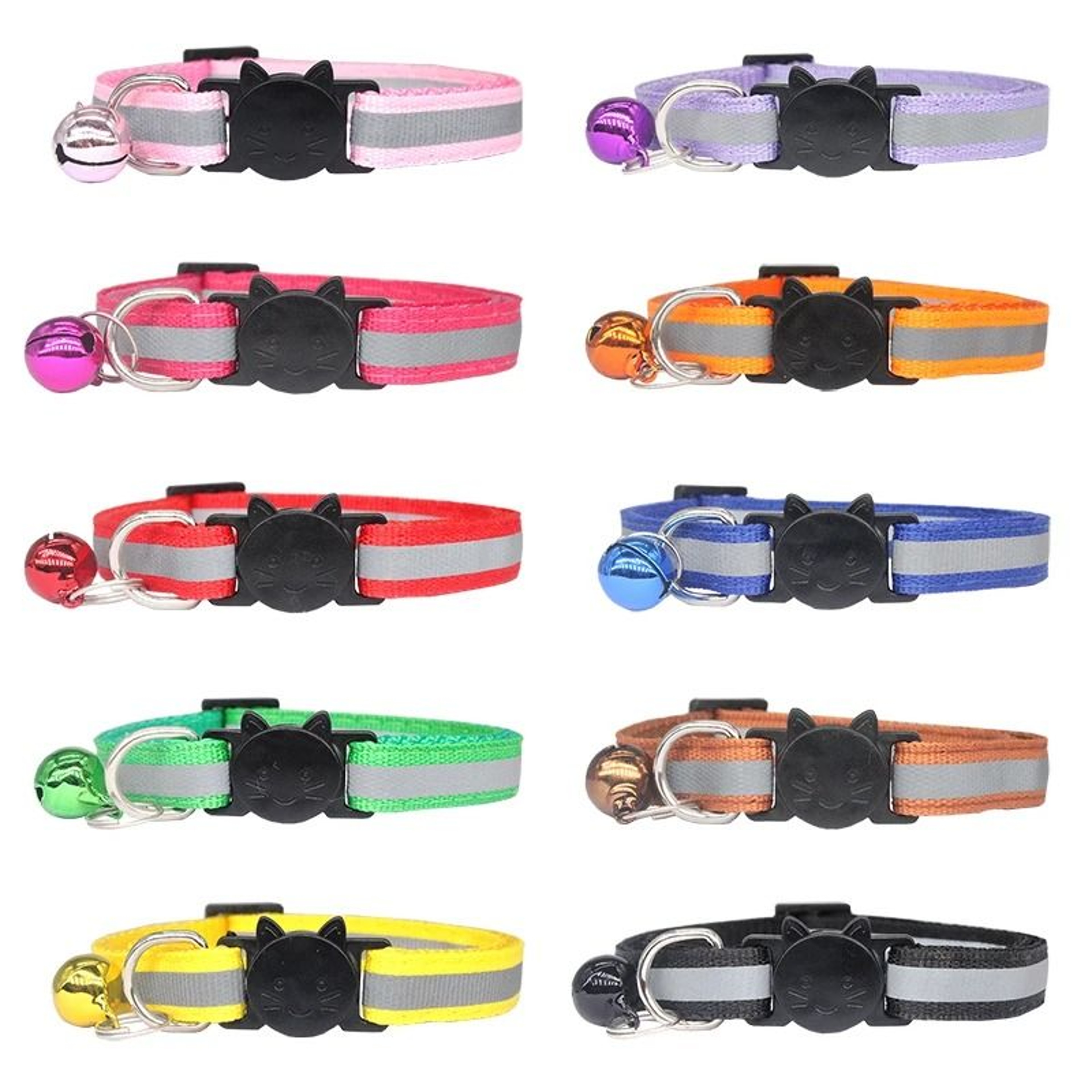 Custom Reflective Personalized ID Cat Collar With Safety Breakaway Buckle 4