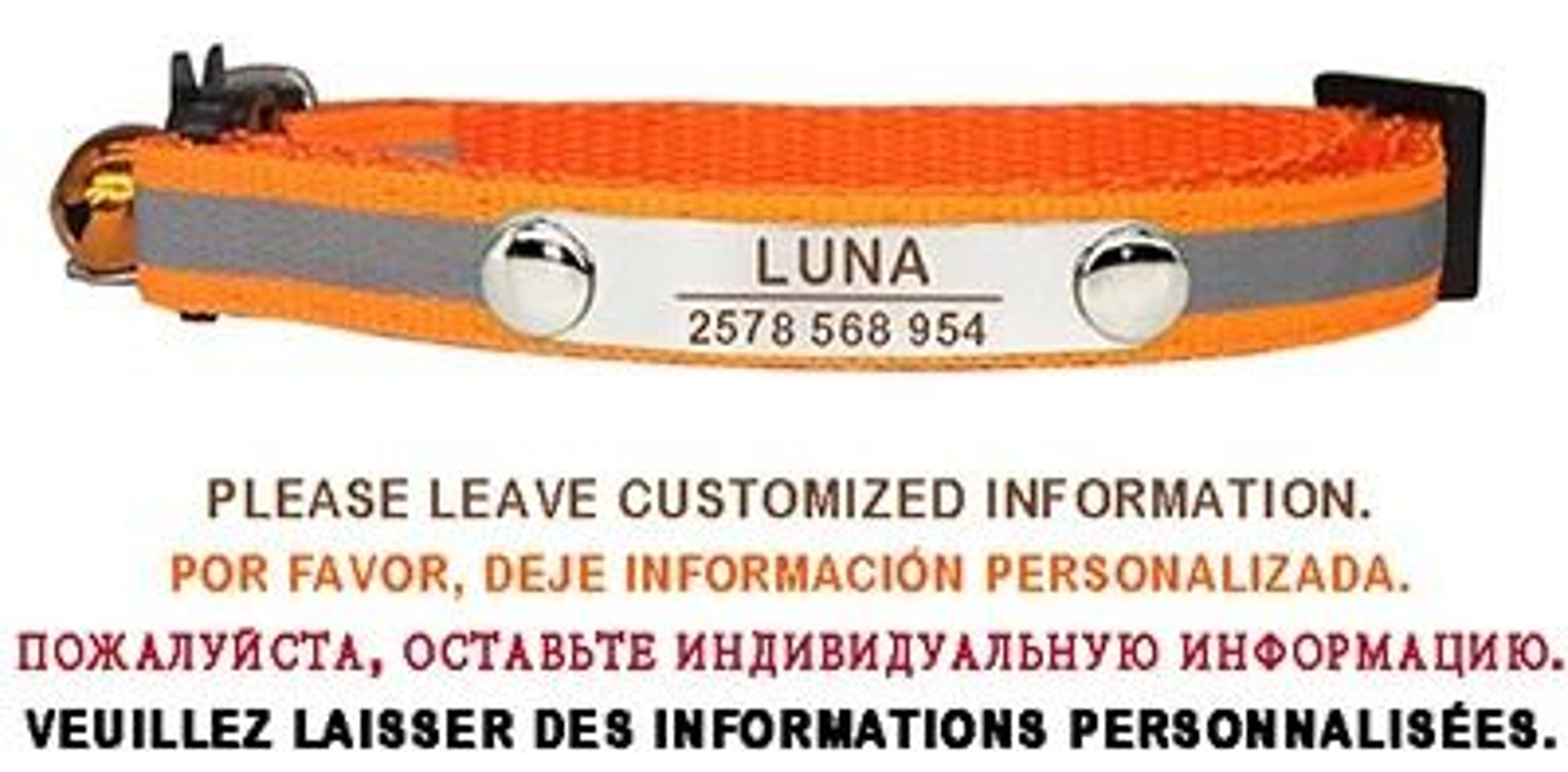 Custom Reflective Personalized ID Cat Collar With Safety Breakaway Buckle 7