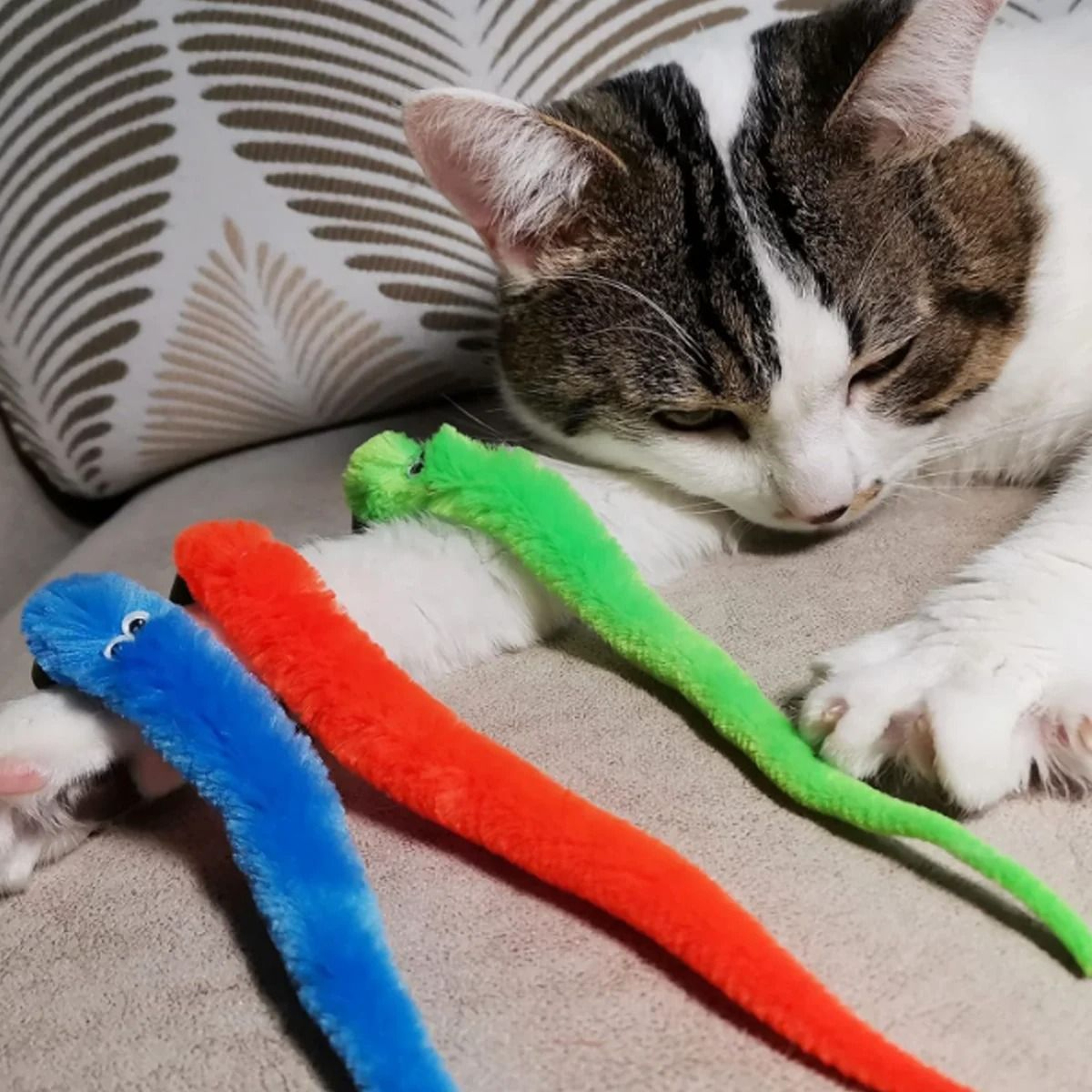 3 Pcs Cat Larva Toy Replacement Set With Bells 1
