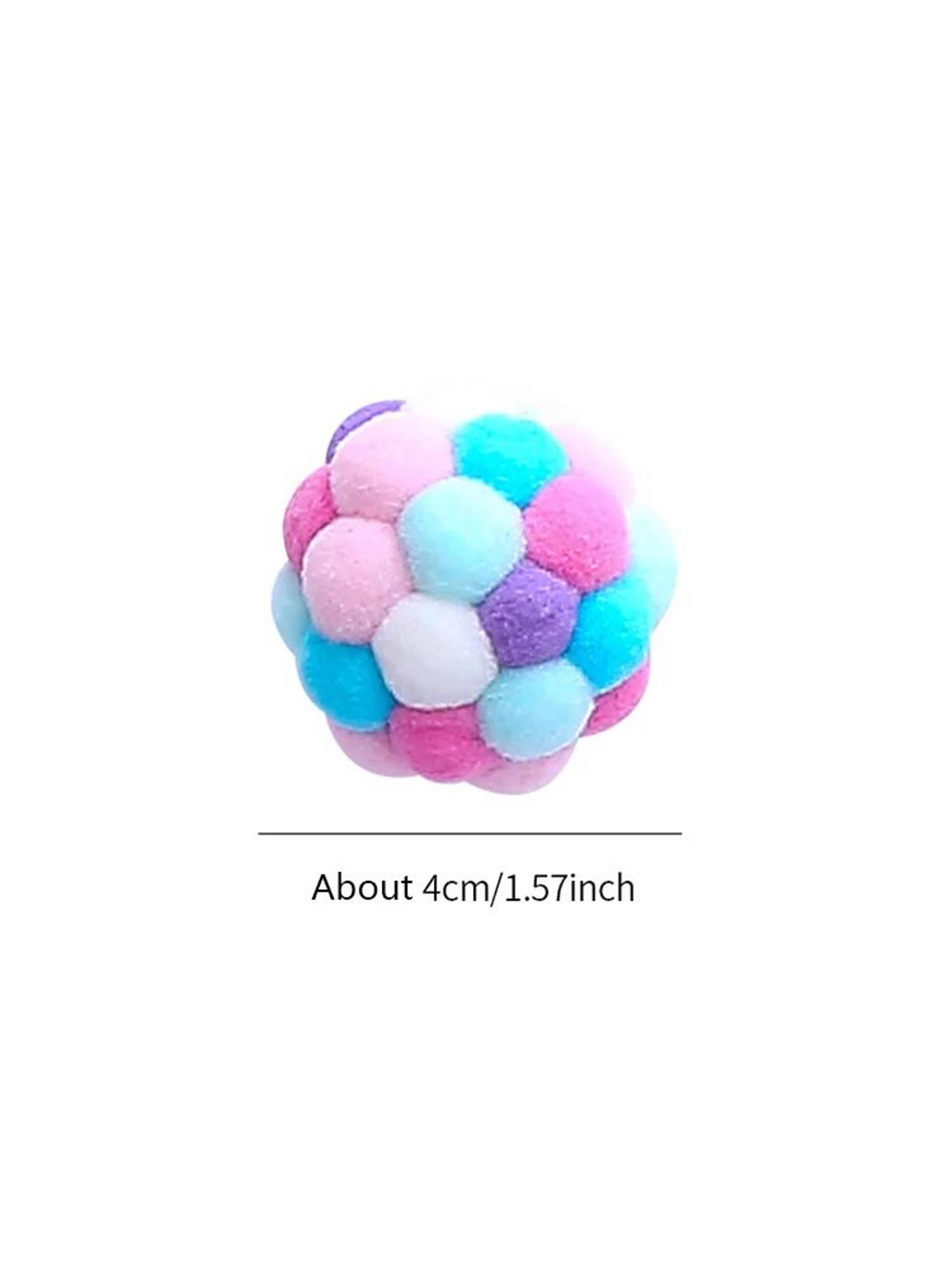 Colorful Handmade Elastic Bell Ball Interactive Cat Toy 12