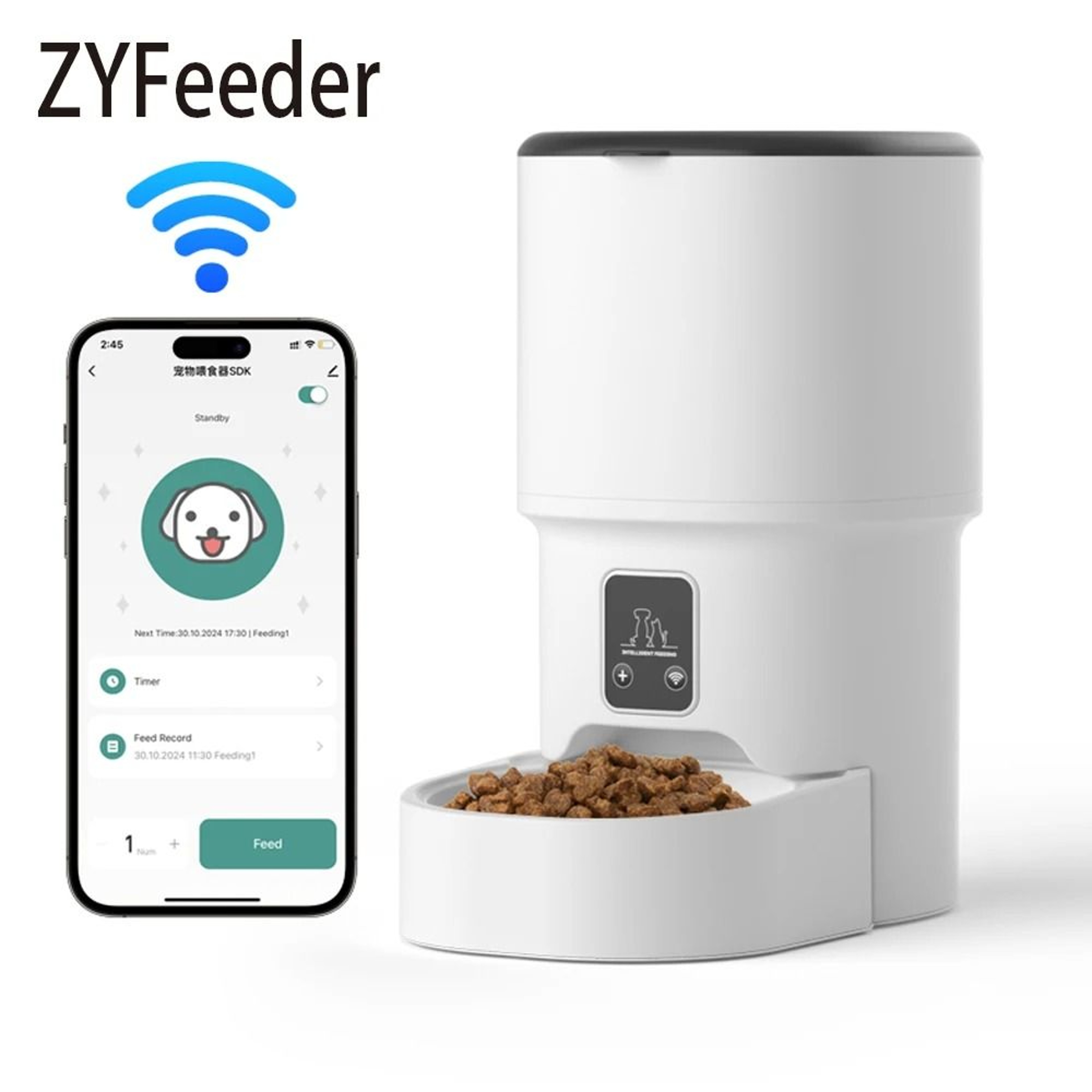 4L Intelligent Automatic Smart Pet Food Dispenser 0