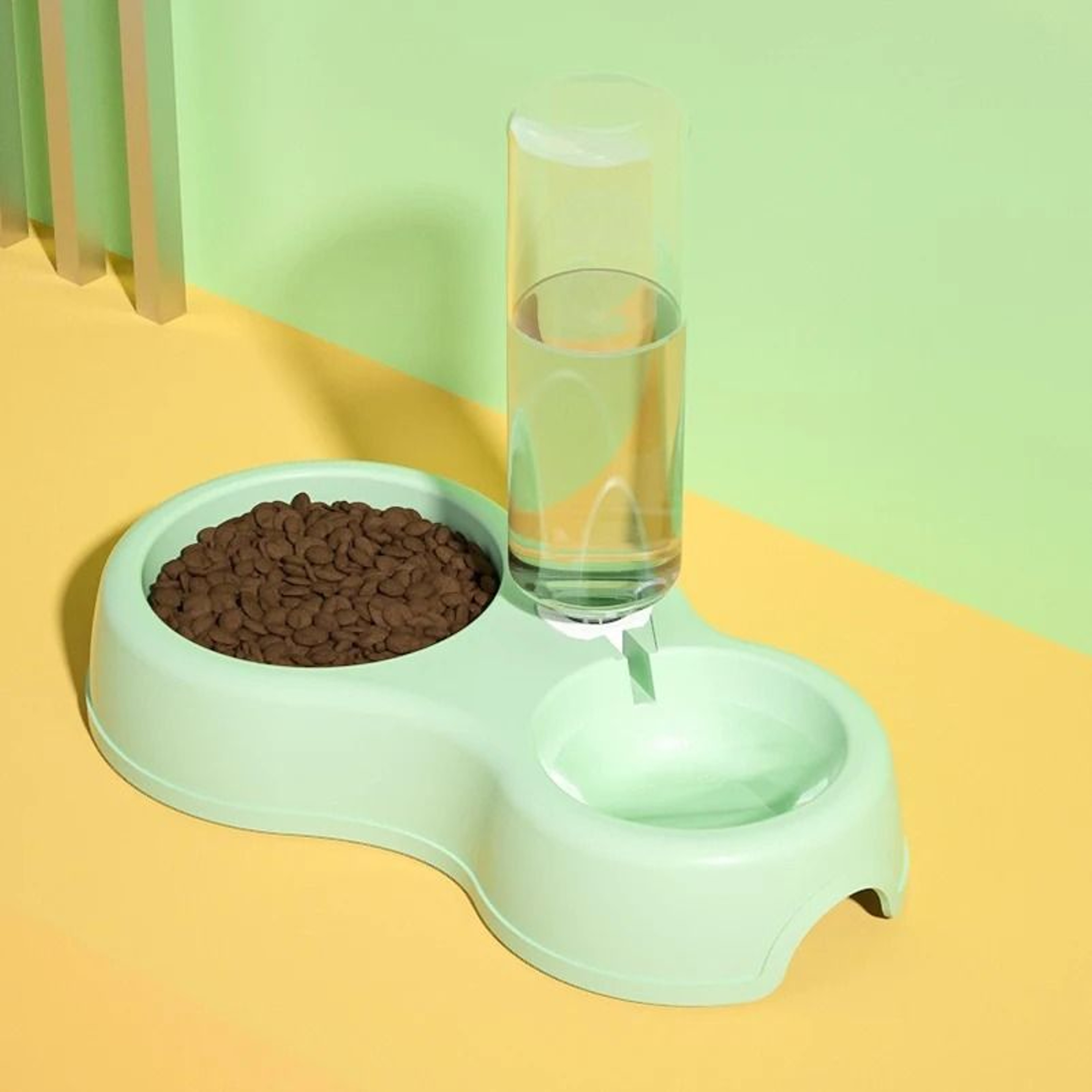 Integrated Automatic Pet Feeding And Drinking Double Bowl Station 0