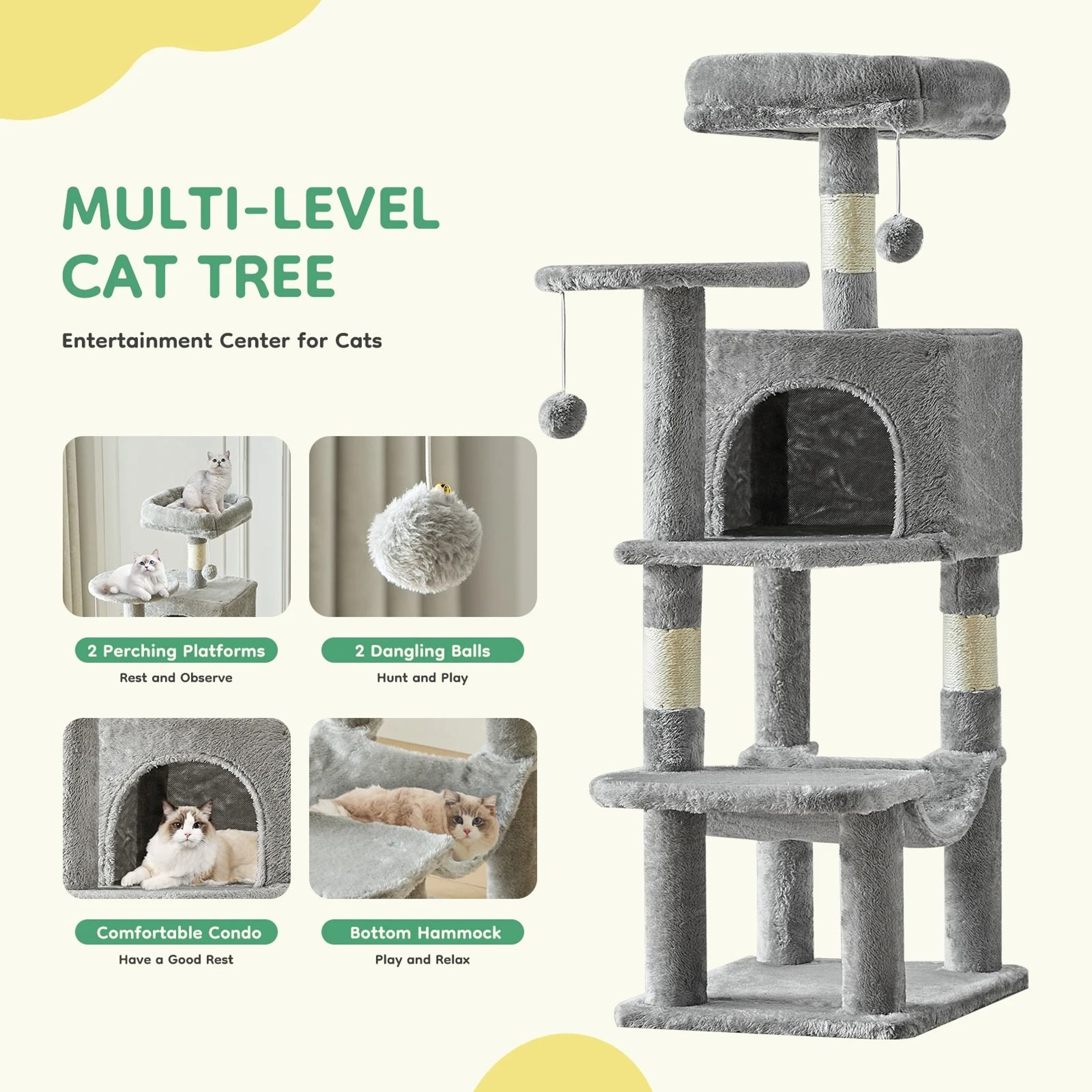 Premium 44Inch Tall MultiCat Climbing Tower 4