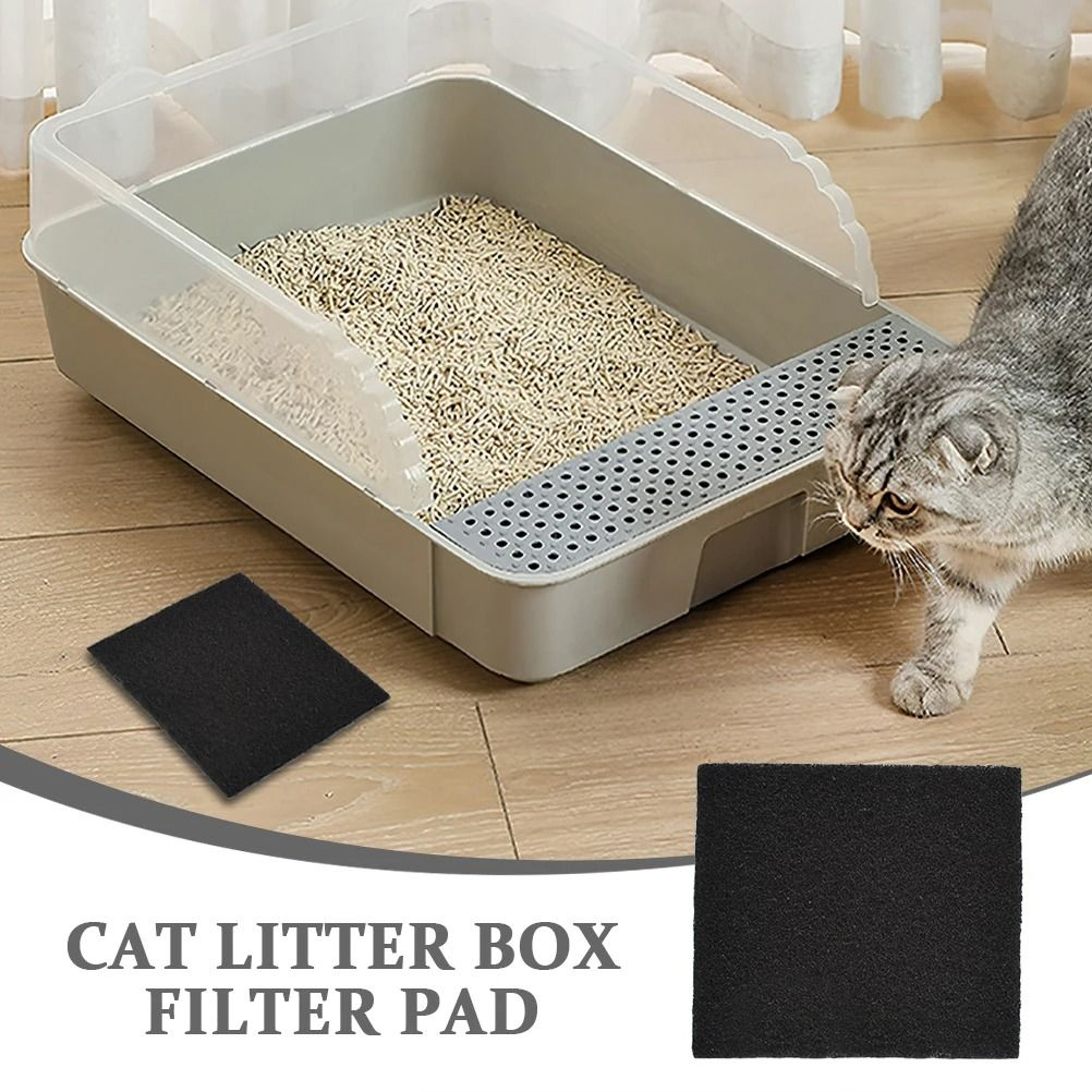 12Pcs Activated Carbon Deodorizing Filter Cotton For Cat Litter Boxes 0