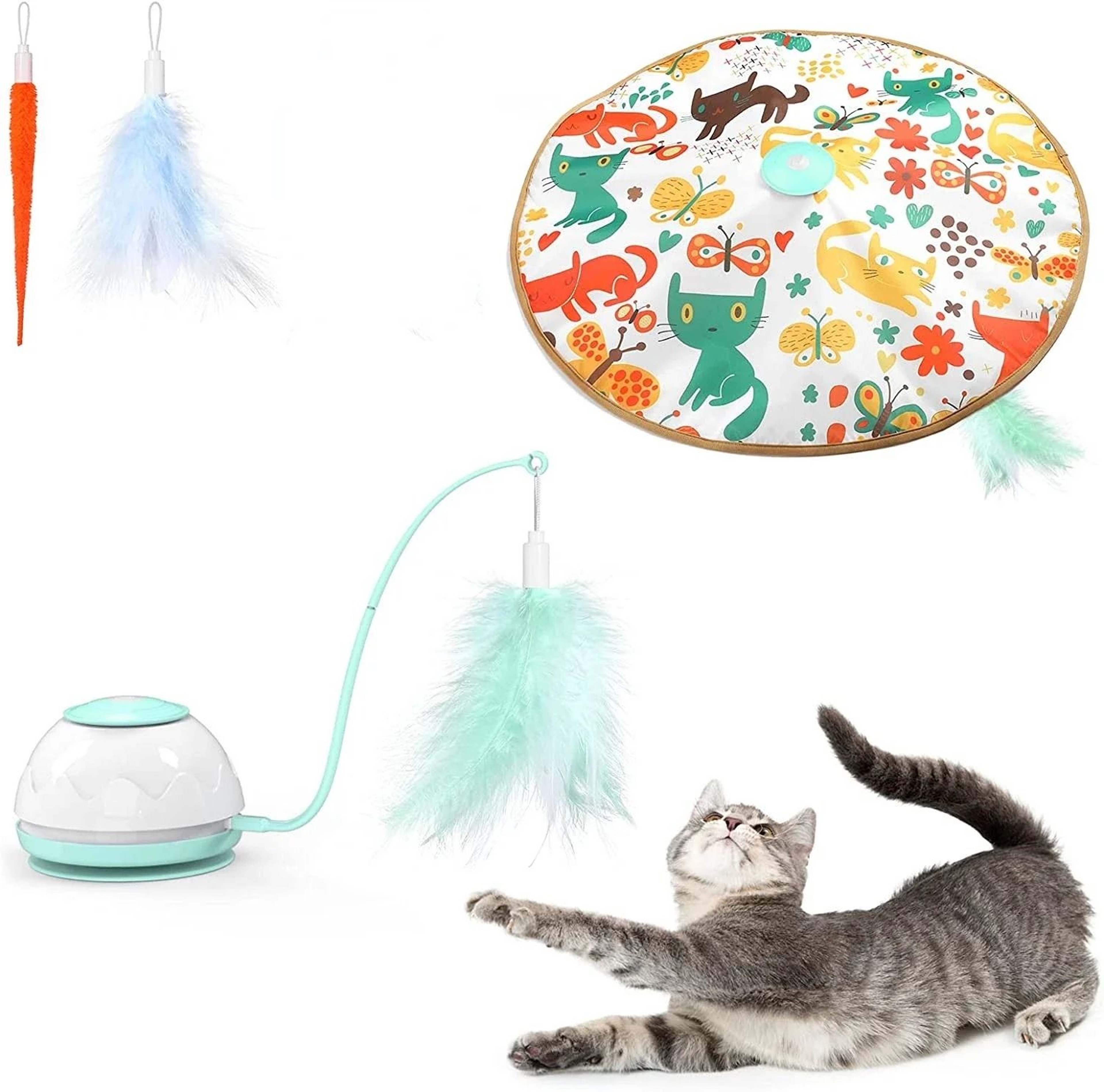 ATUBAN Automatic Motion Interactive Motorized Wand Cat Toy 8