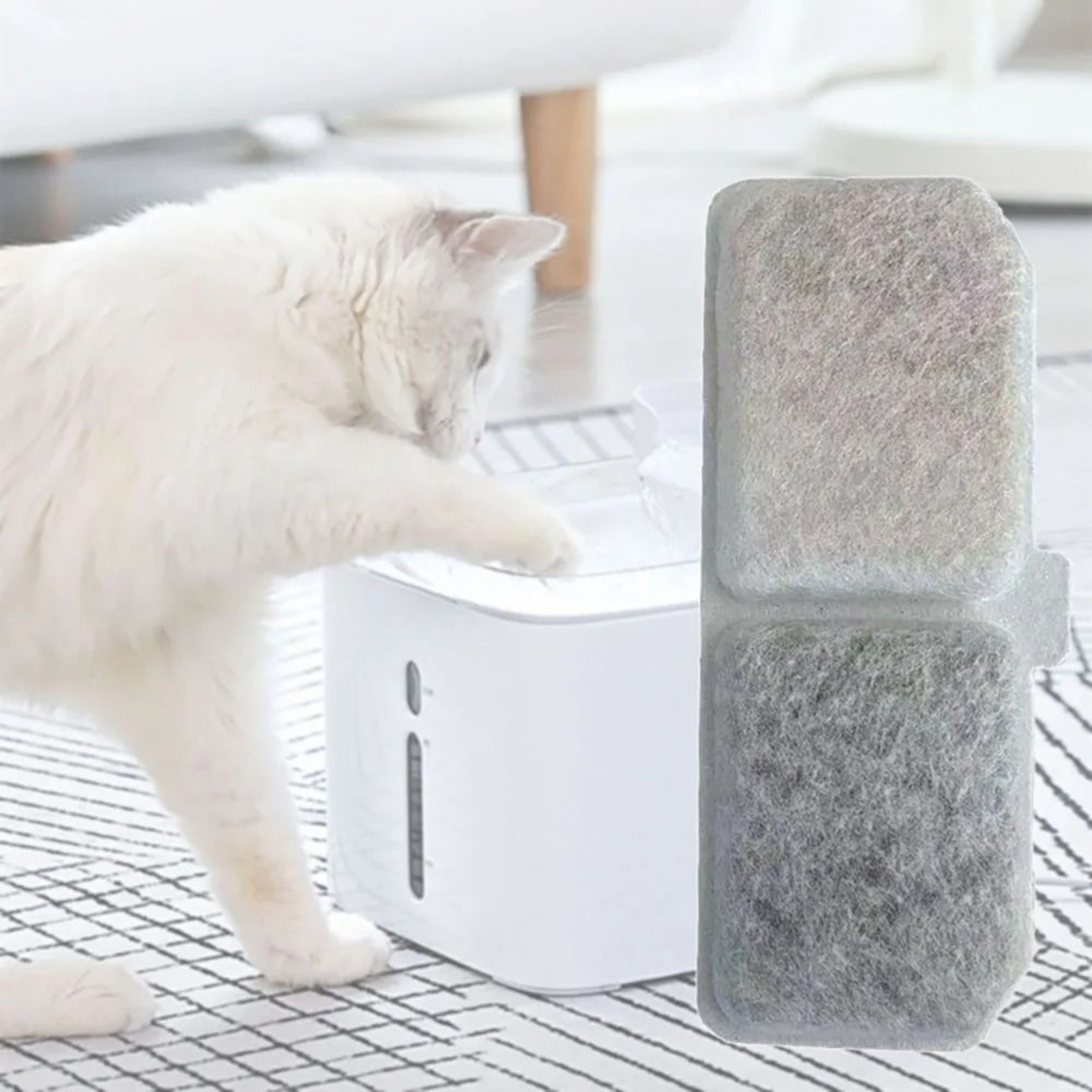 Rectangular Replacement Activated Carbon Filters For Cat And Dog Water Dispenser Fountain 2