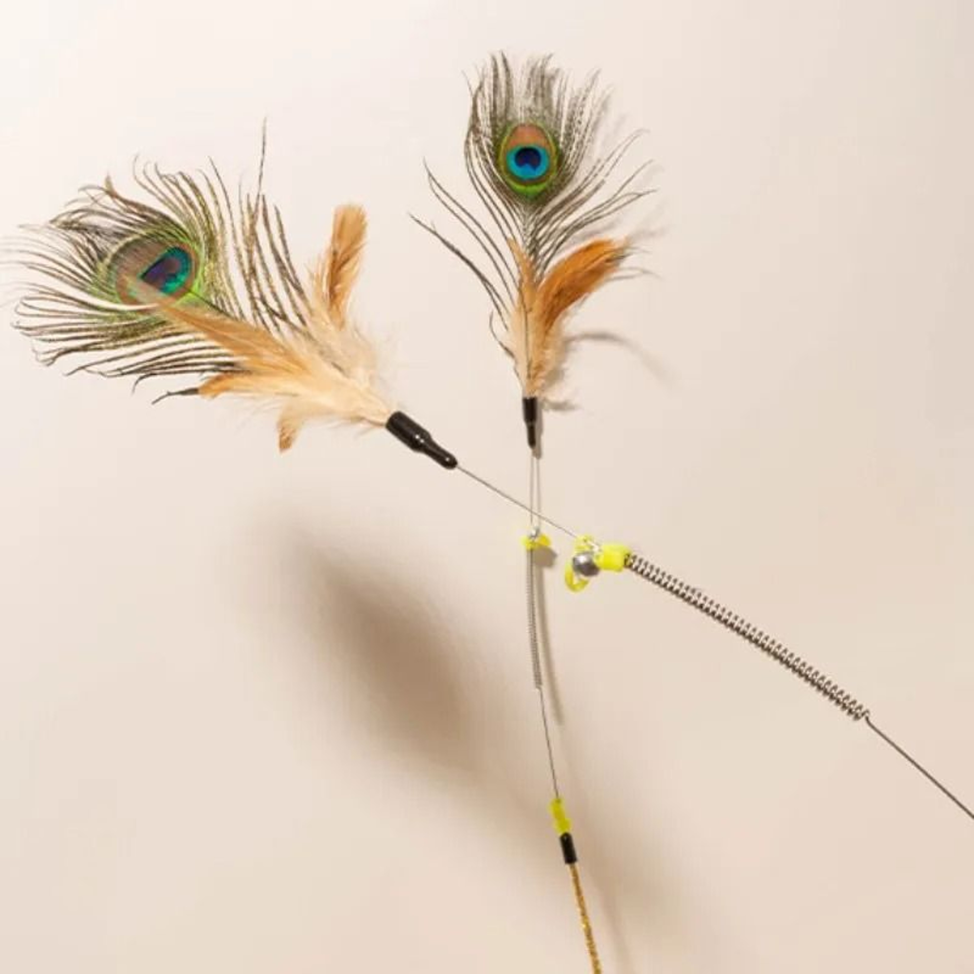 Product Name Interactive Peacock Feather Cat Teaser Stick With Resilient Spring Steel Wire Handle 5