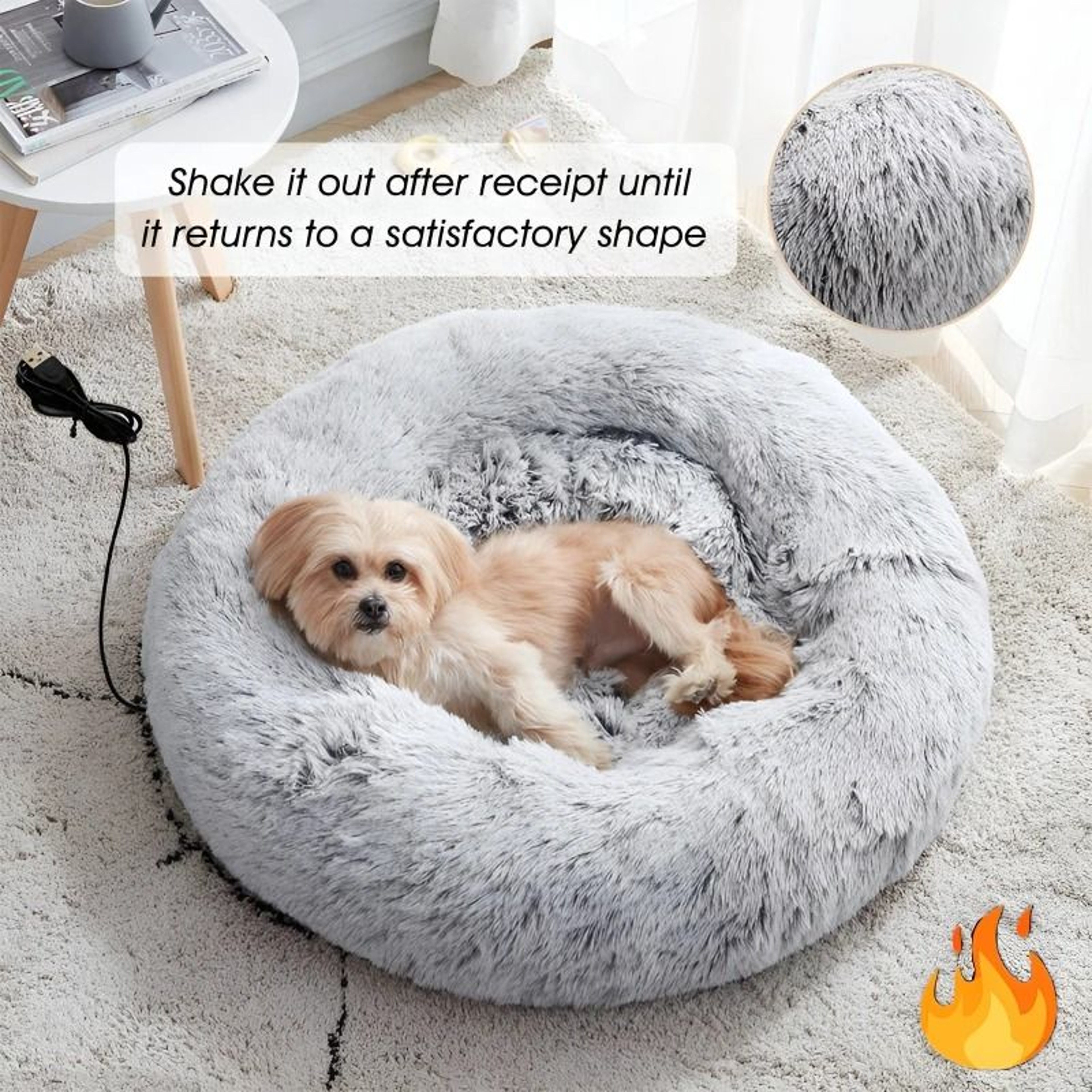 Winter Heated Constant Temperature Round Pet Bed USB Electric Thermal Mat For Cats And Small Dogs 1