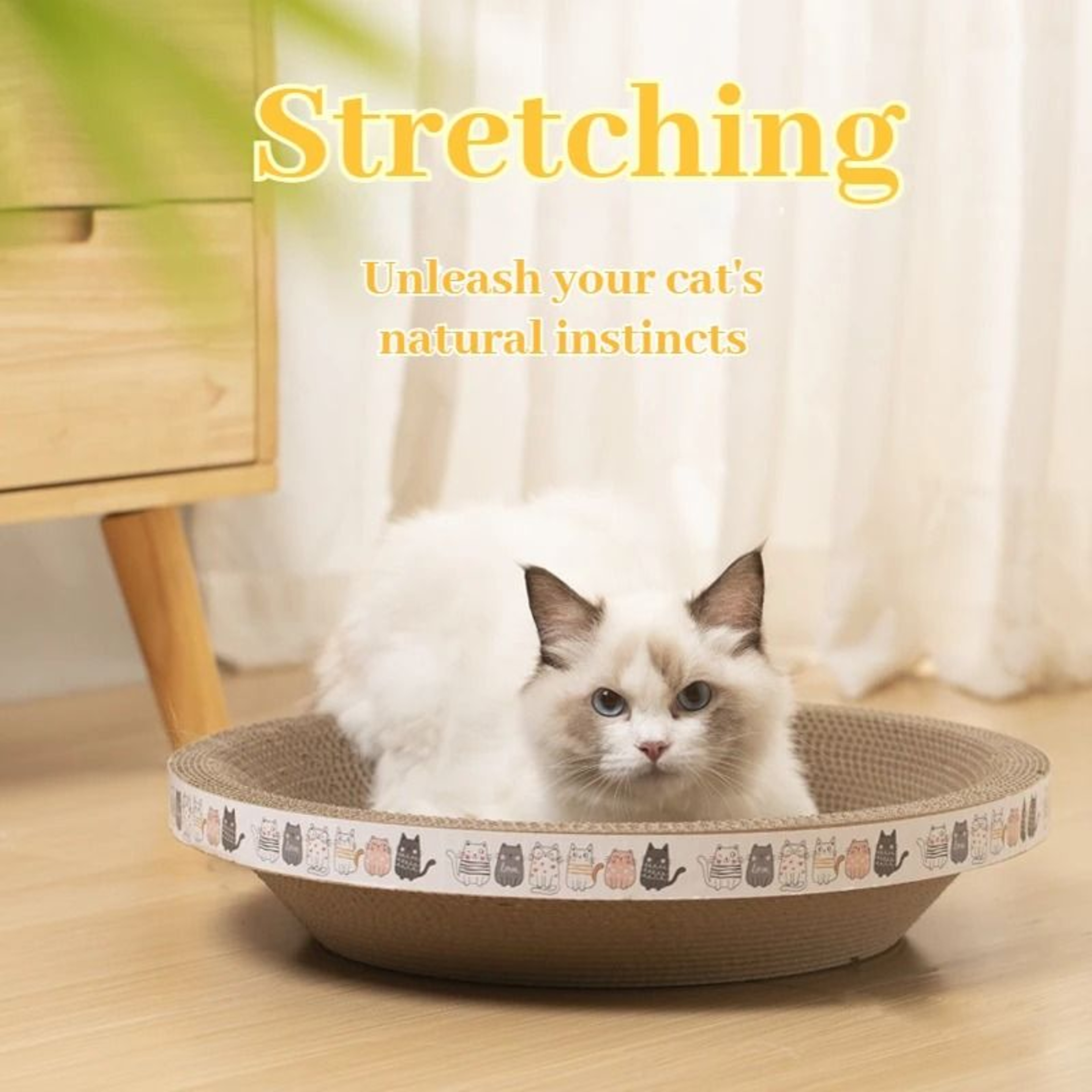 Corrugated Cat Scratching Post Sofa Bed With Catnip And WearResistant Protection Shield 2
