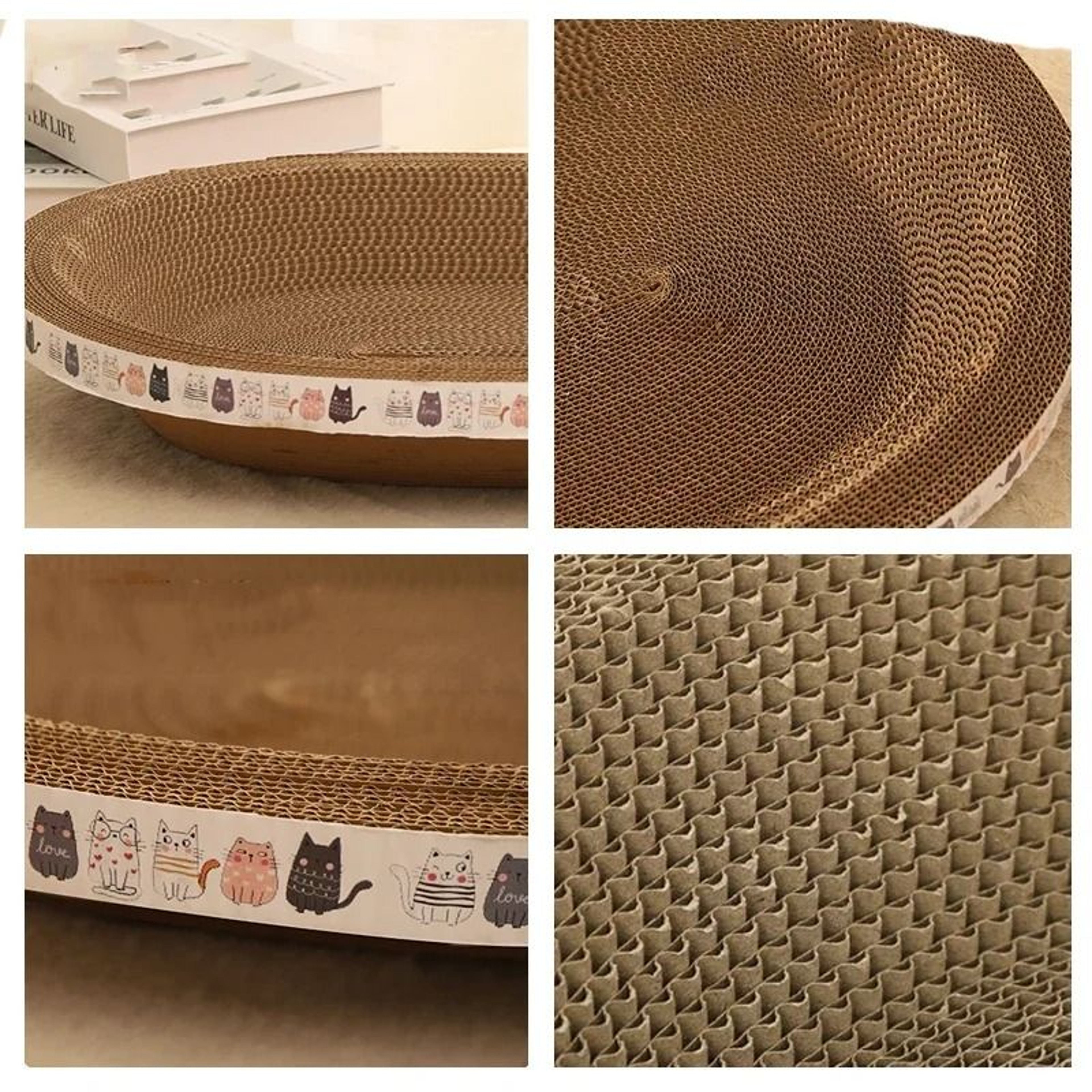 Corrugated Cat Scratching Post Sofa Bed With Catnip And WearResistant Protection Shield 5