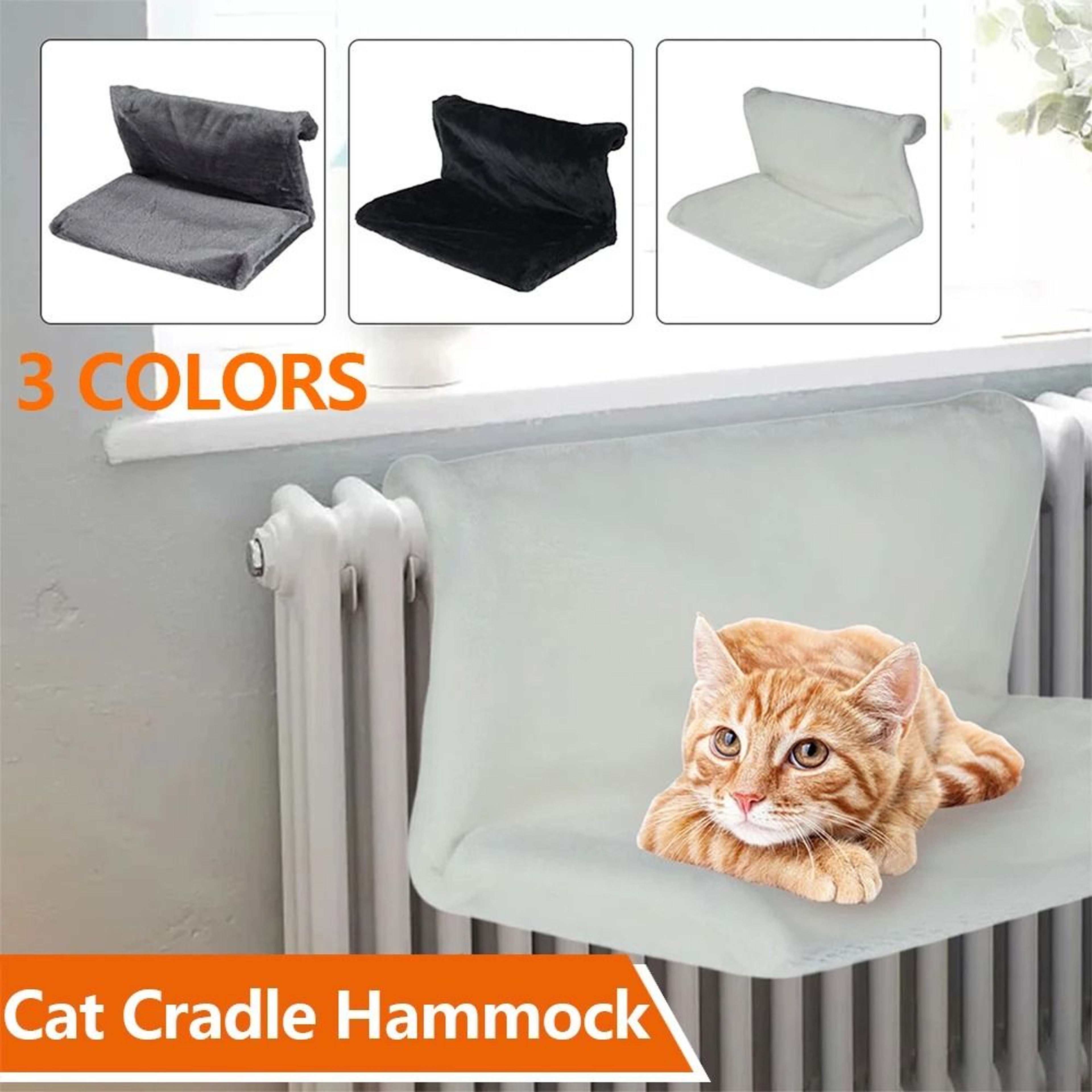 Hanging Cat Radiator Bed Luxury Warm Fleece Cradle Hammock With HeavyDuty Metal Frame 0