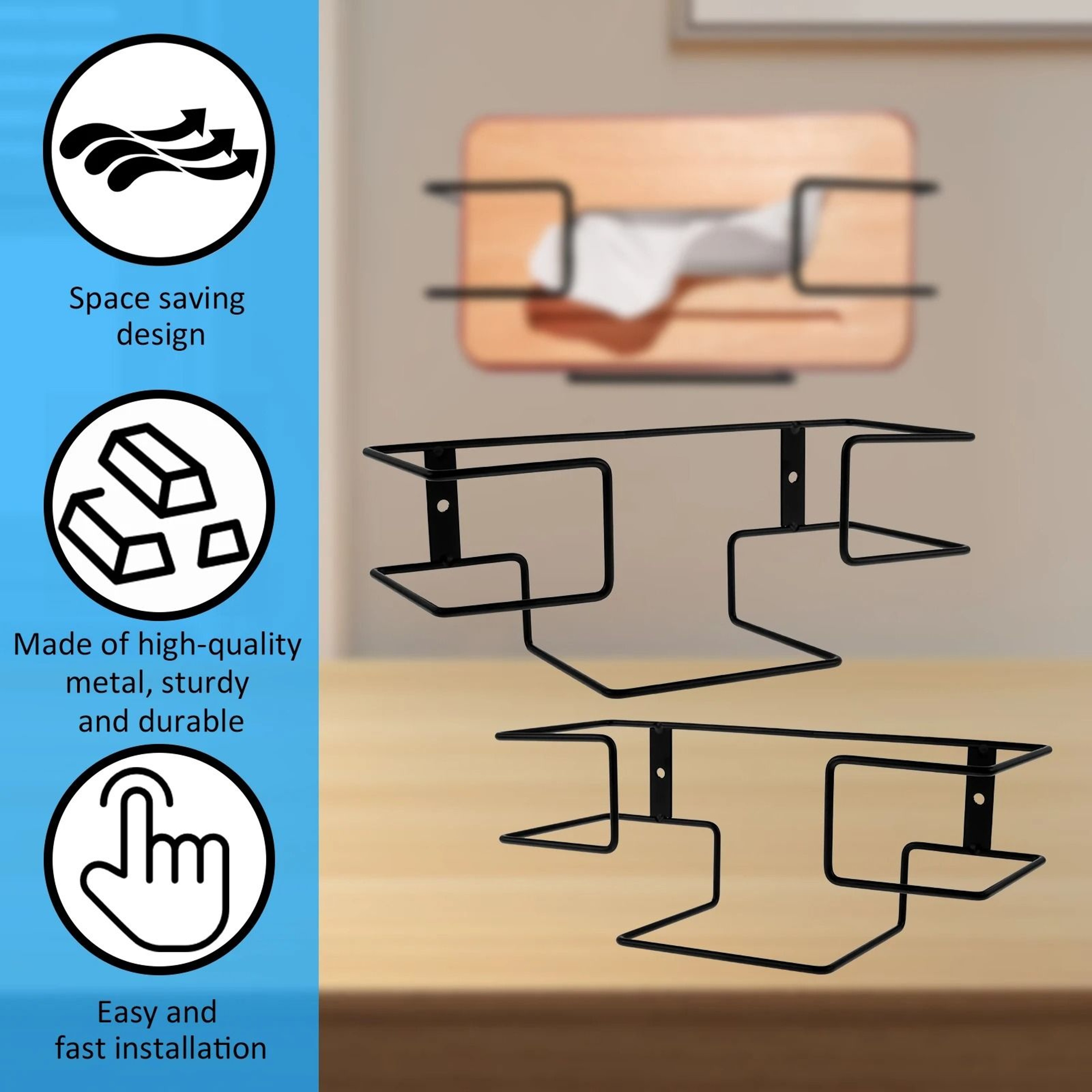 Premium Iron WallMounted Glove Box Holder  SpaceSaving Multifunctional Organizer Rack 1