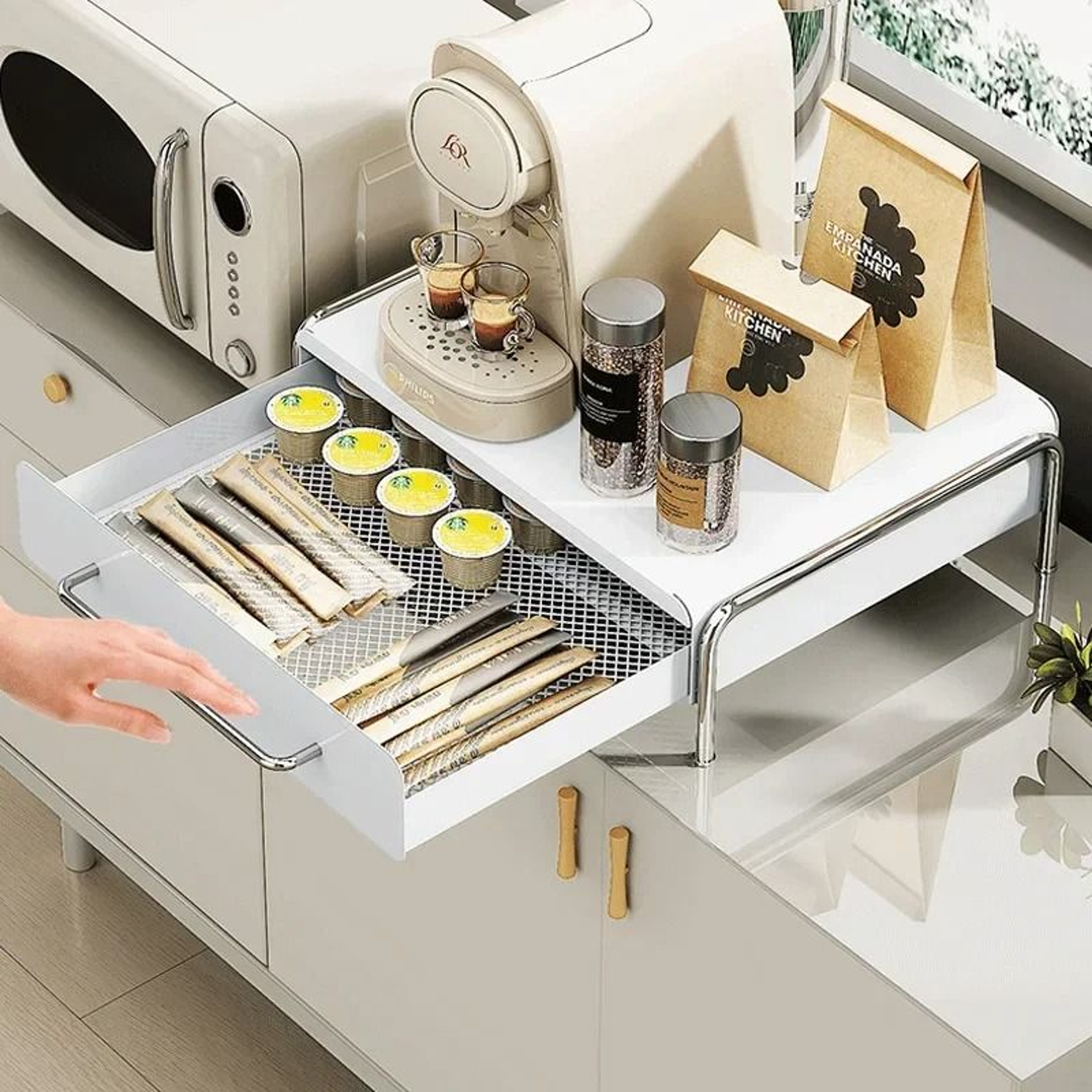 Premium Capsule Coffee  Tea Bag Display Storage Drawer  HeavyDuty Machine Base Holder 4