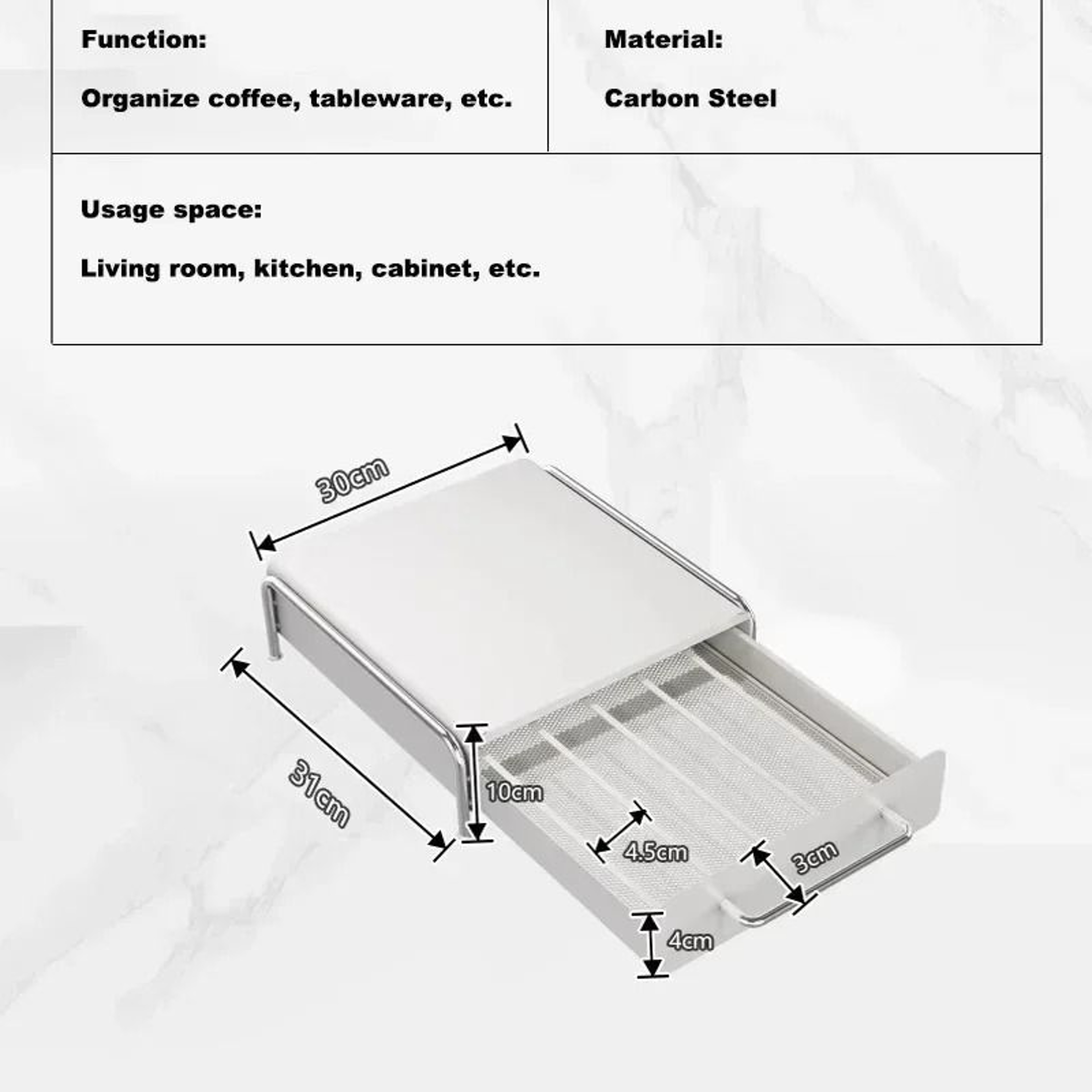 Premium Capsule Coffee  Tea Bag Display Storage Drawer  HeavyDuty Machine Base Holder 5