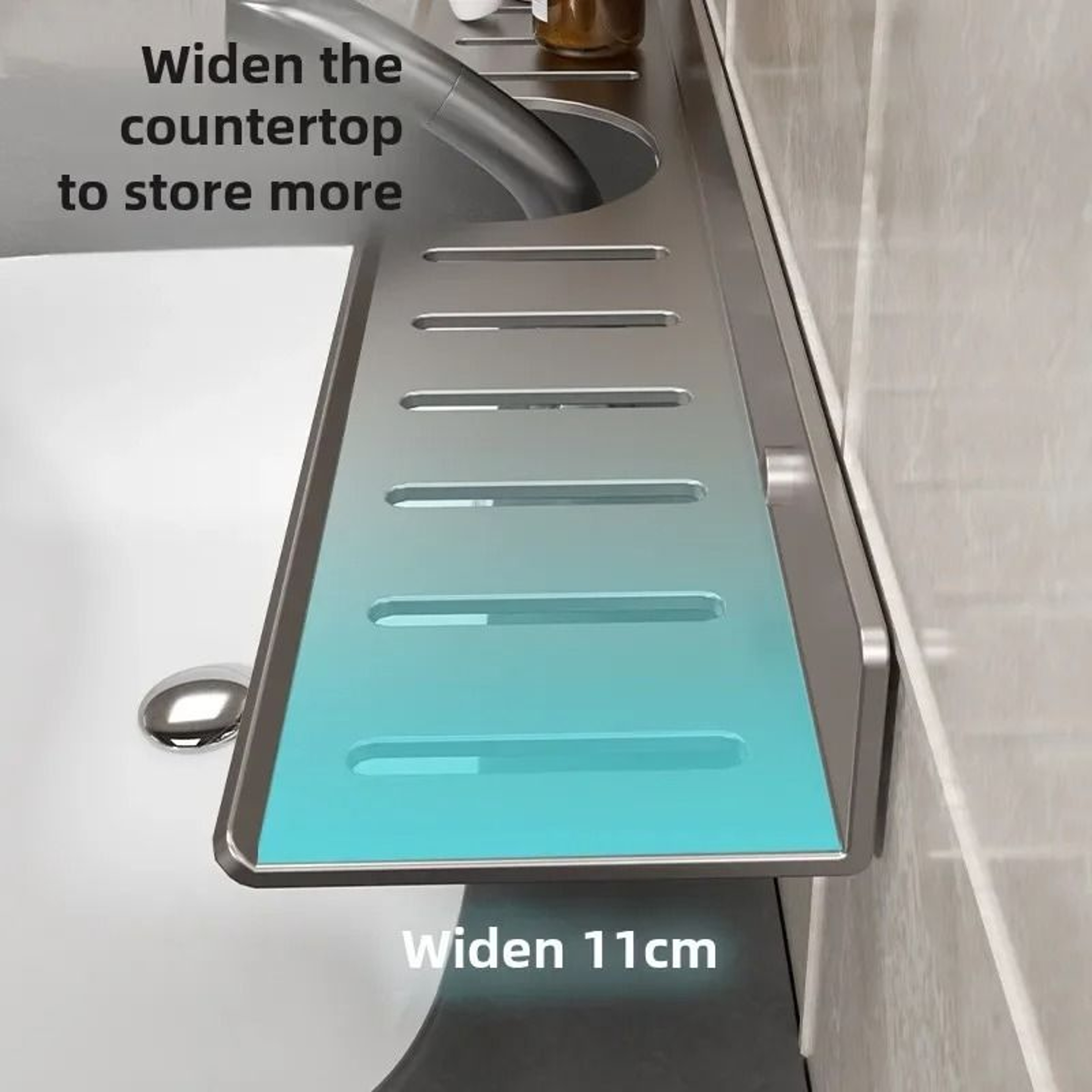 Bathroom Faucet Shelf  Vanity Mirror Storage Organizer 2
