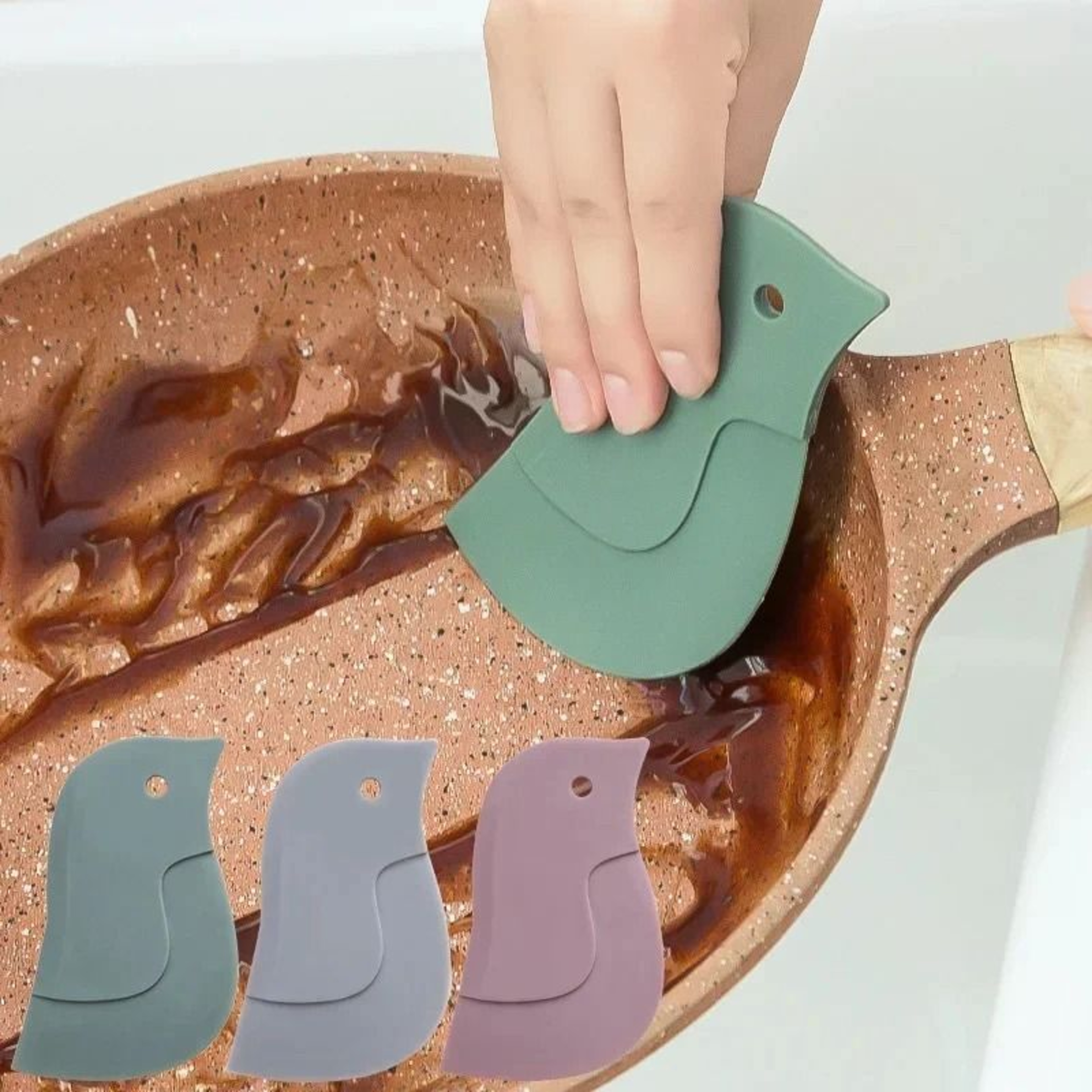 Multifunctional Silicone Kitchen Scraper  Soft NonScratch Tool For Pots  Pans 1