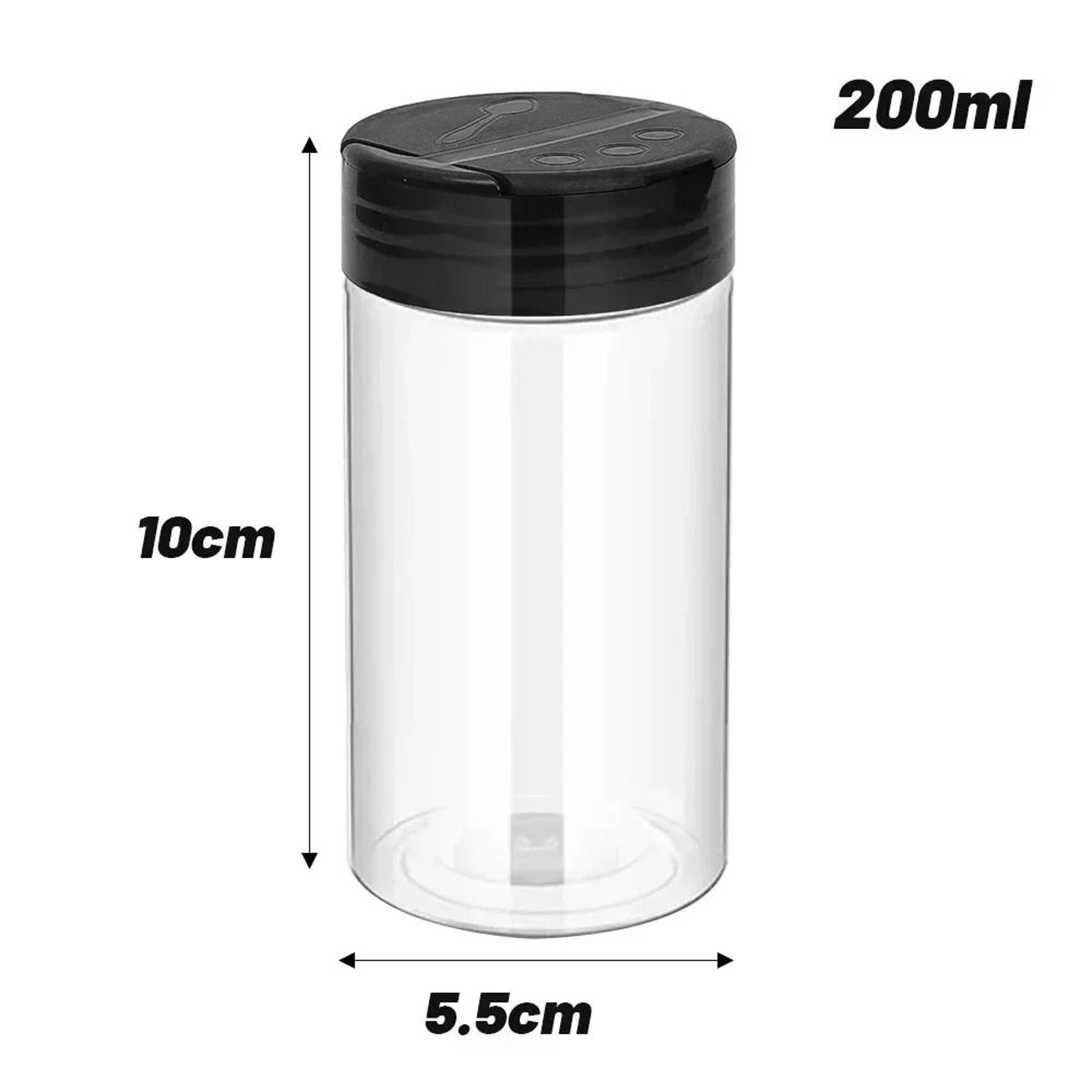 Transparent Plastic Spice Jars With DualFunction Shaker Lids 9