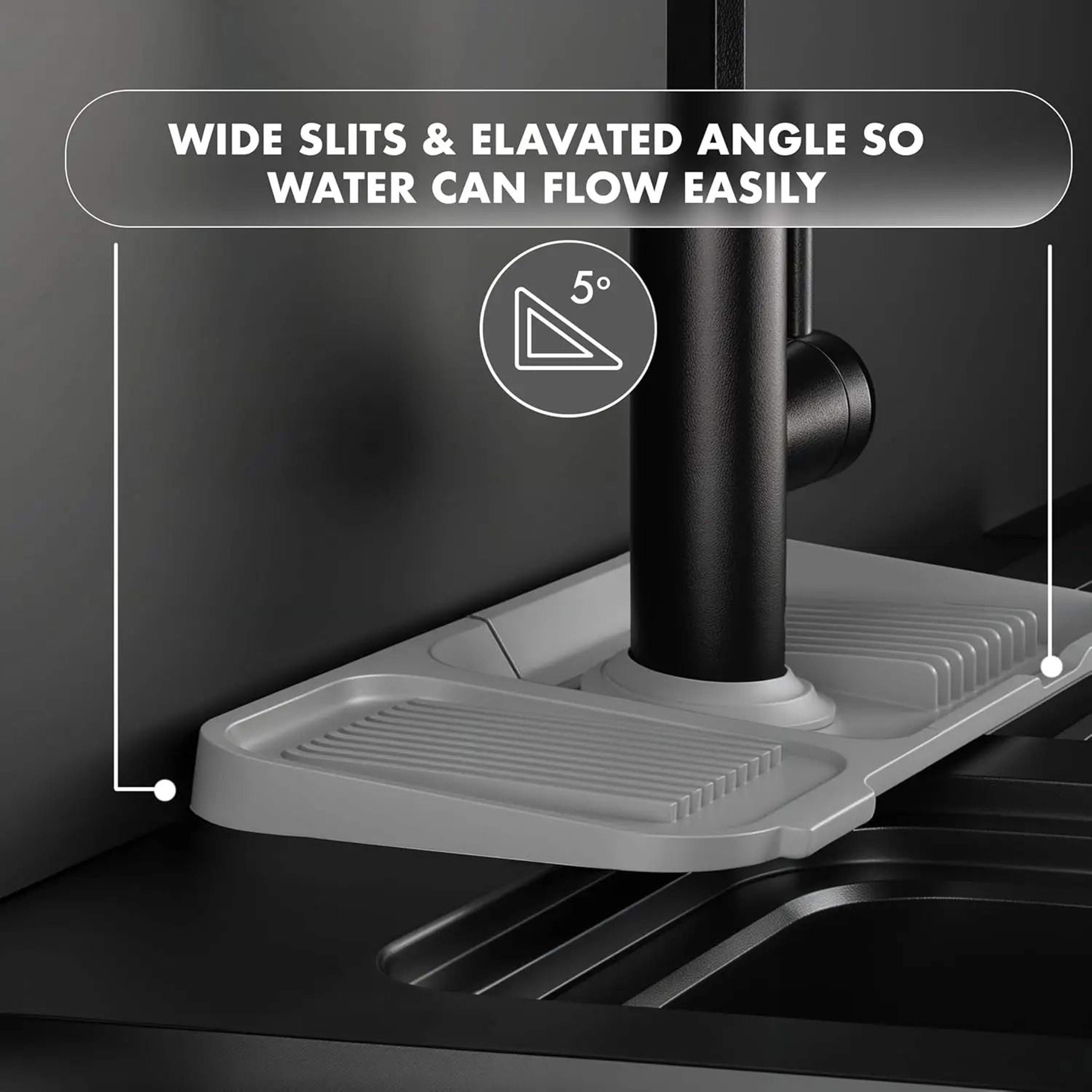 Extended Silicone Sink Faucet Splash Guard  Drip Catcher Tray 4
