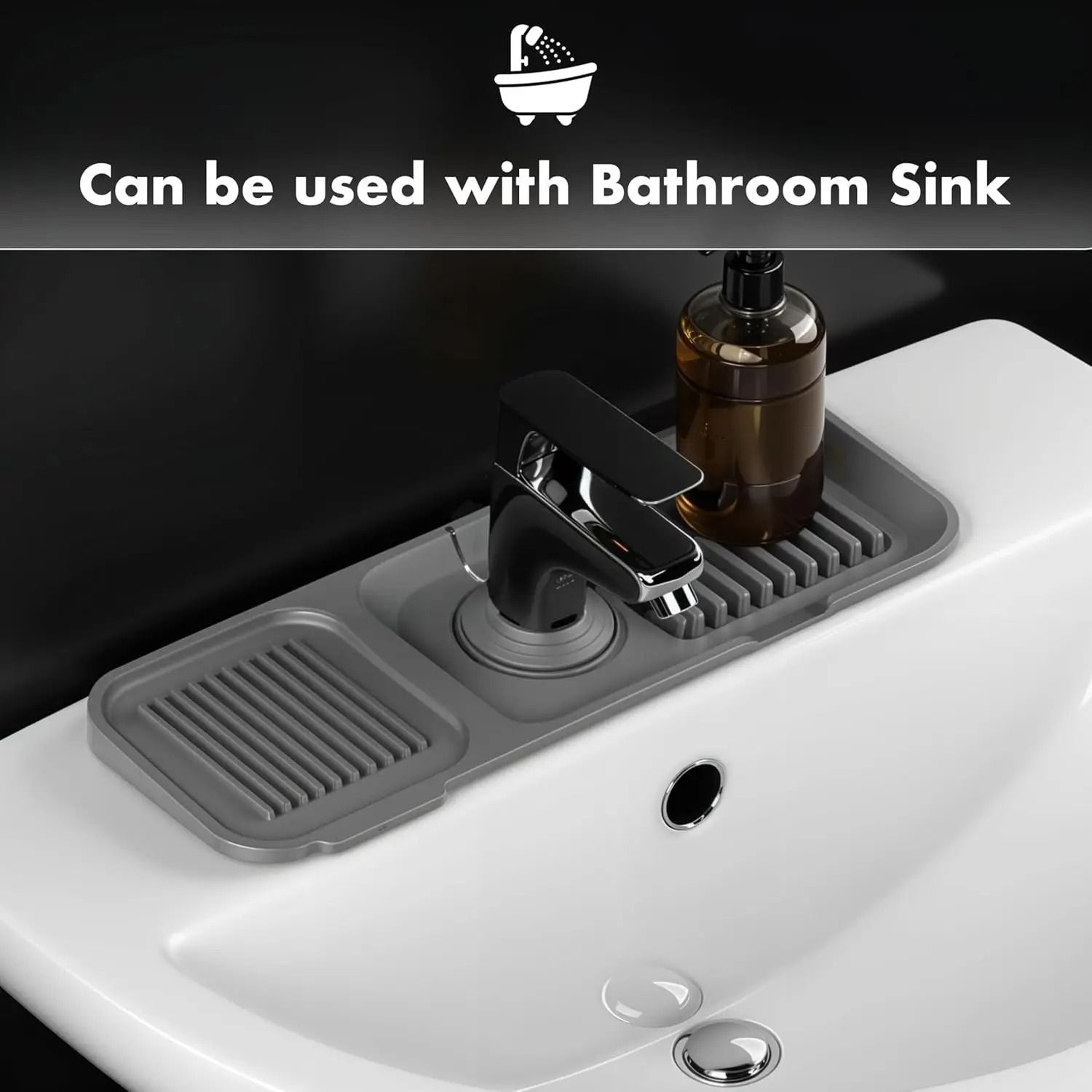 Extended Silicone Sink Faucet Splash Guard  Drip Catcher Tray 5