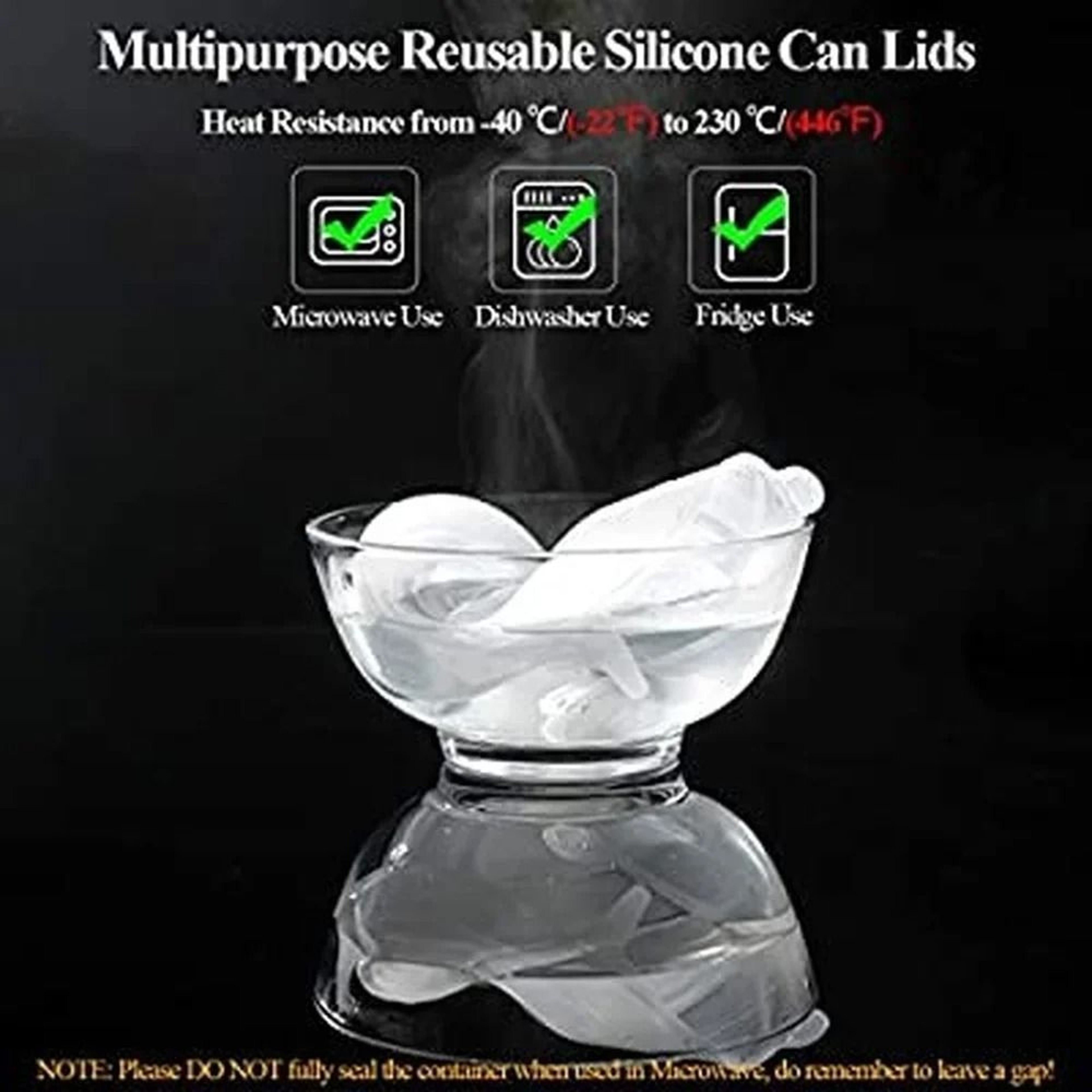 Universal Reusable Silicone Can Covers  Stretch Seal Lids 12Pack 5