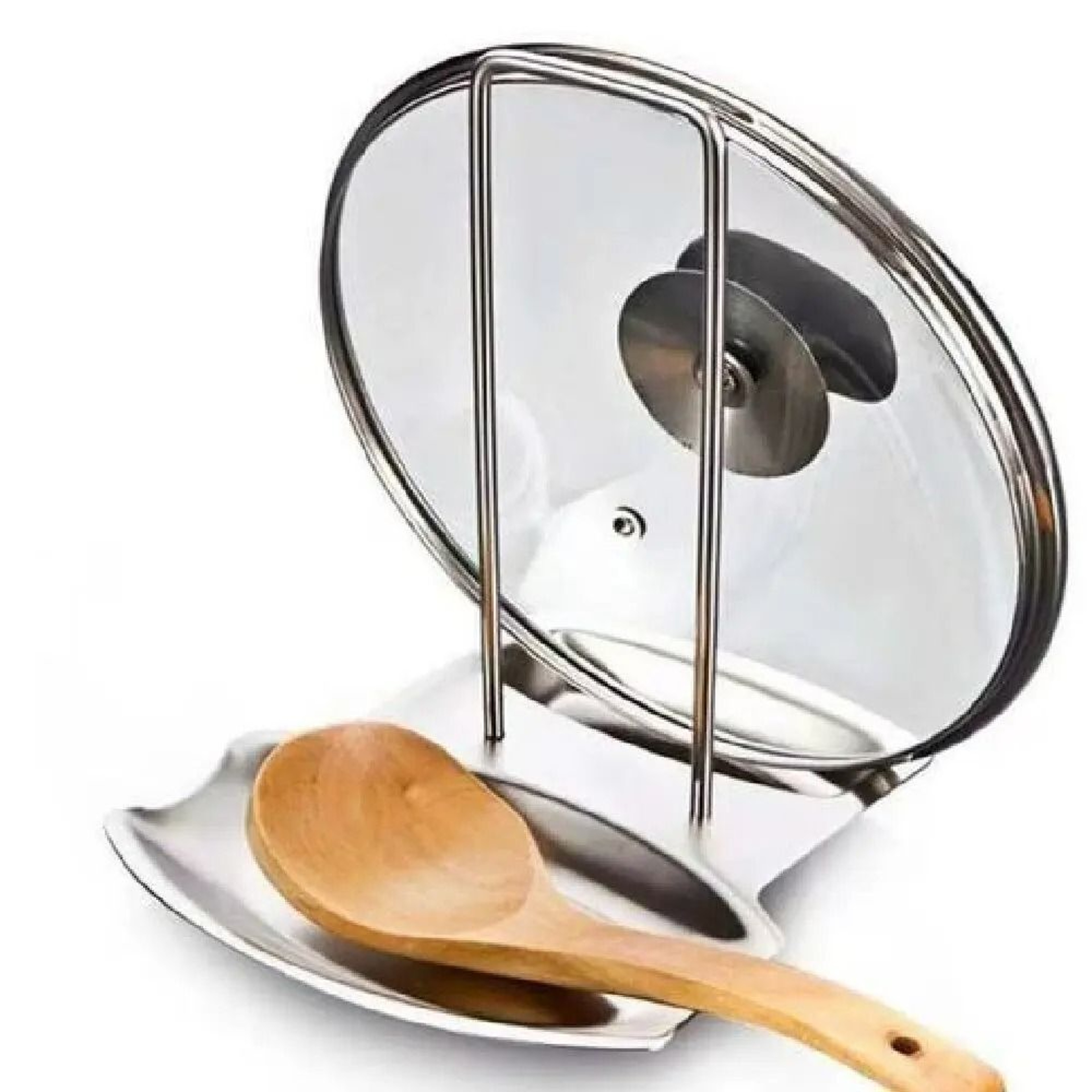 Stainless Steel Pot Lid Holder  Kitchen Storage Rack  MultiFunctional Countertop Organizer 1