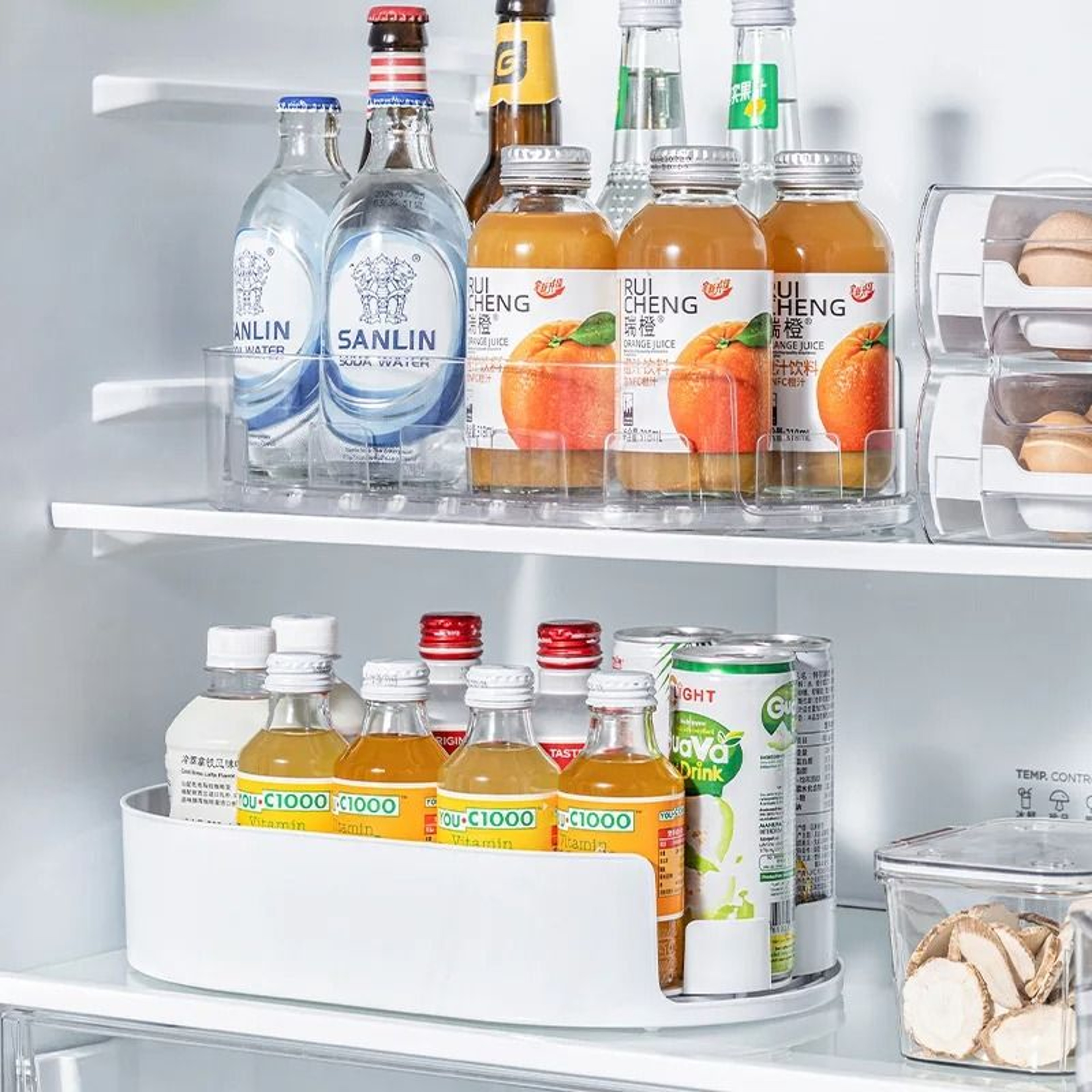 360Degree Rotating Refrigerator Storage Box  Multifunctional Lazy Susan Spice  Drink Organizer 3
