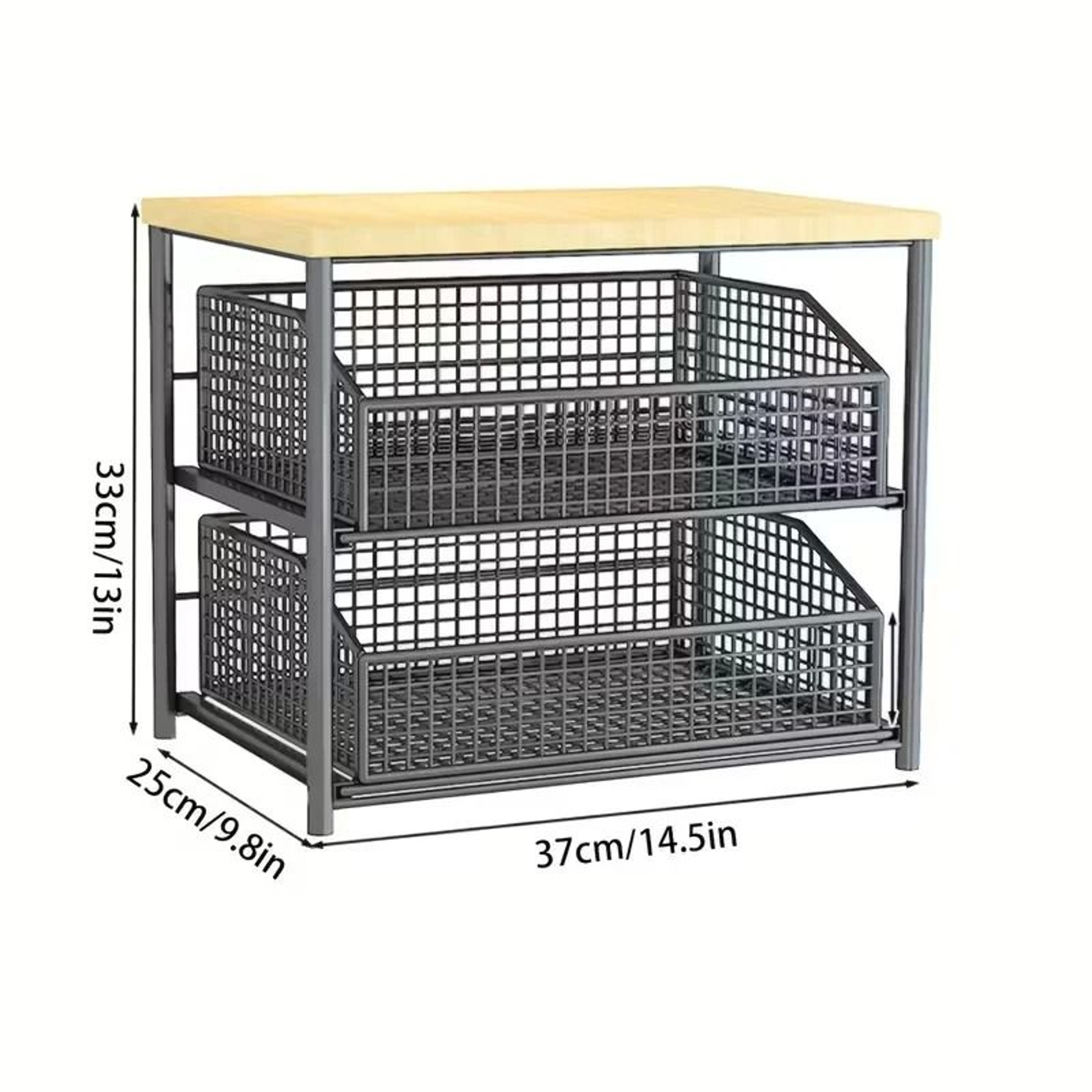 MultiLayer Countertop Storage Rack  HeavyDuty Metal Kitchen Organizer With Sliding Drawers  Baskets 5