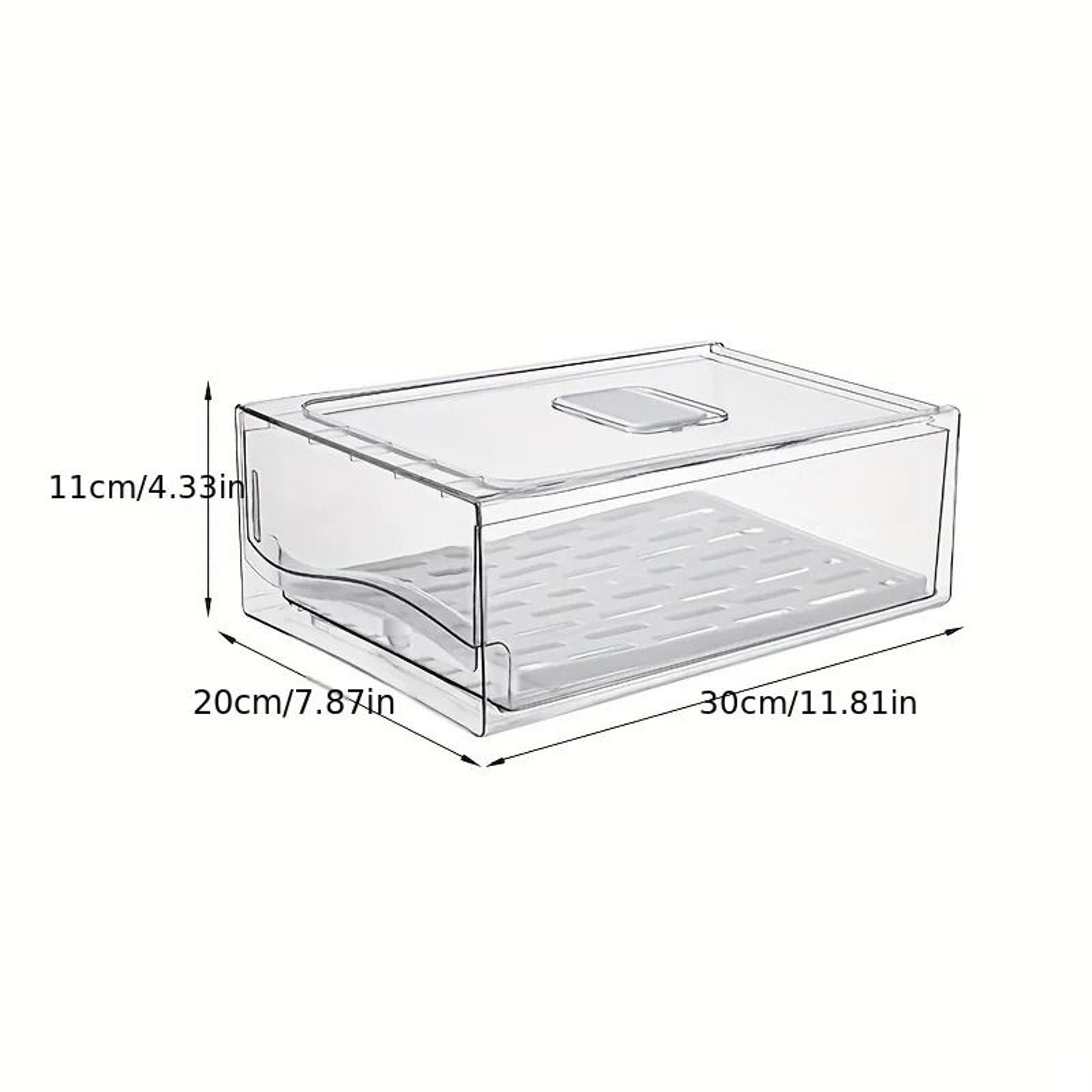 Premium PullOut Refrigerator Storage Drawer  Clear FreshKeeping Organizer Box For Eggs Meat  Frozen 4