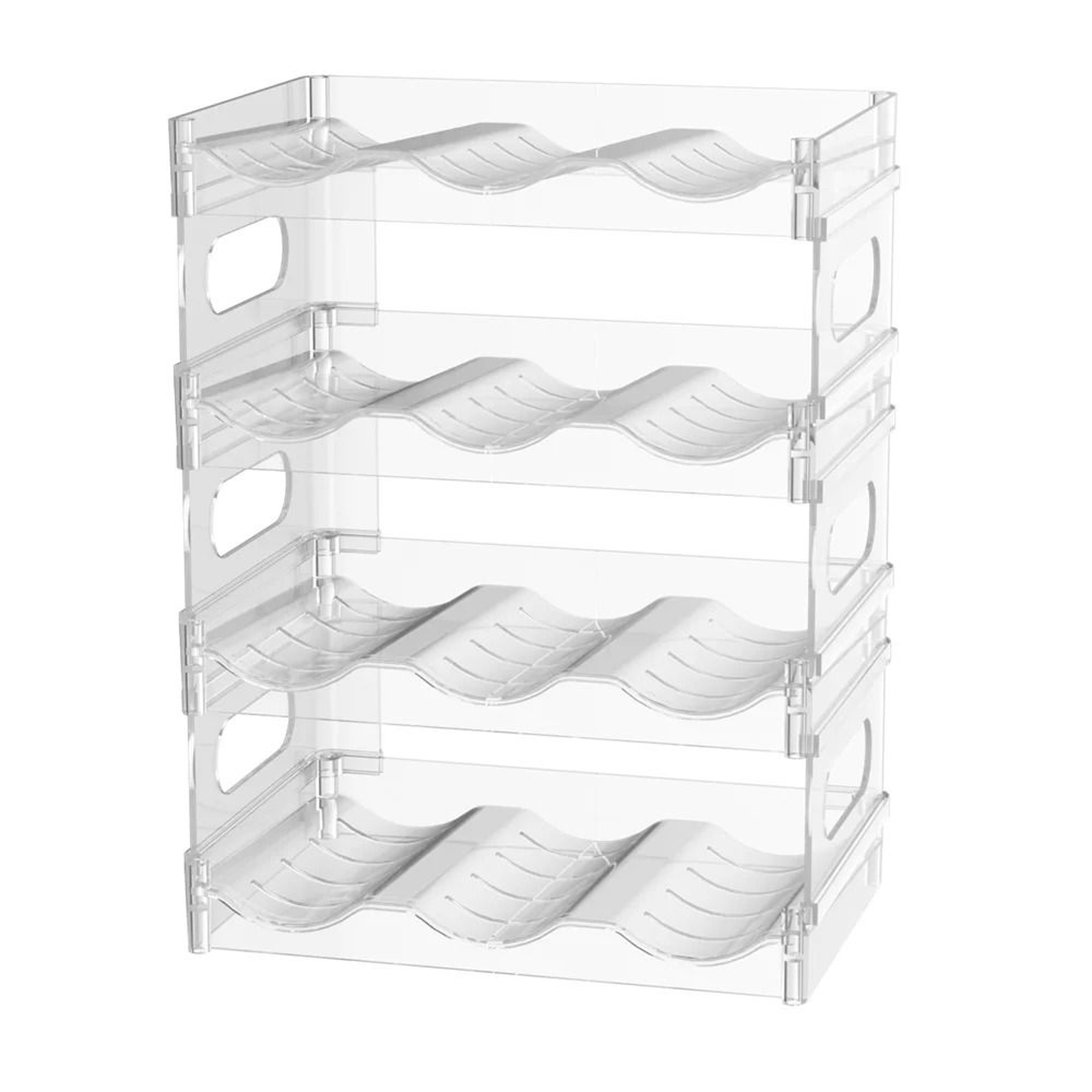 Stackable Water Bottle  Wine Storage Rack  Premium MultiTier Transparent Countertop Organizer 8