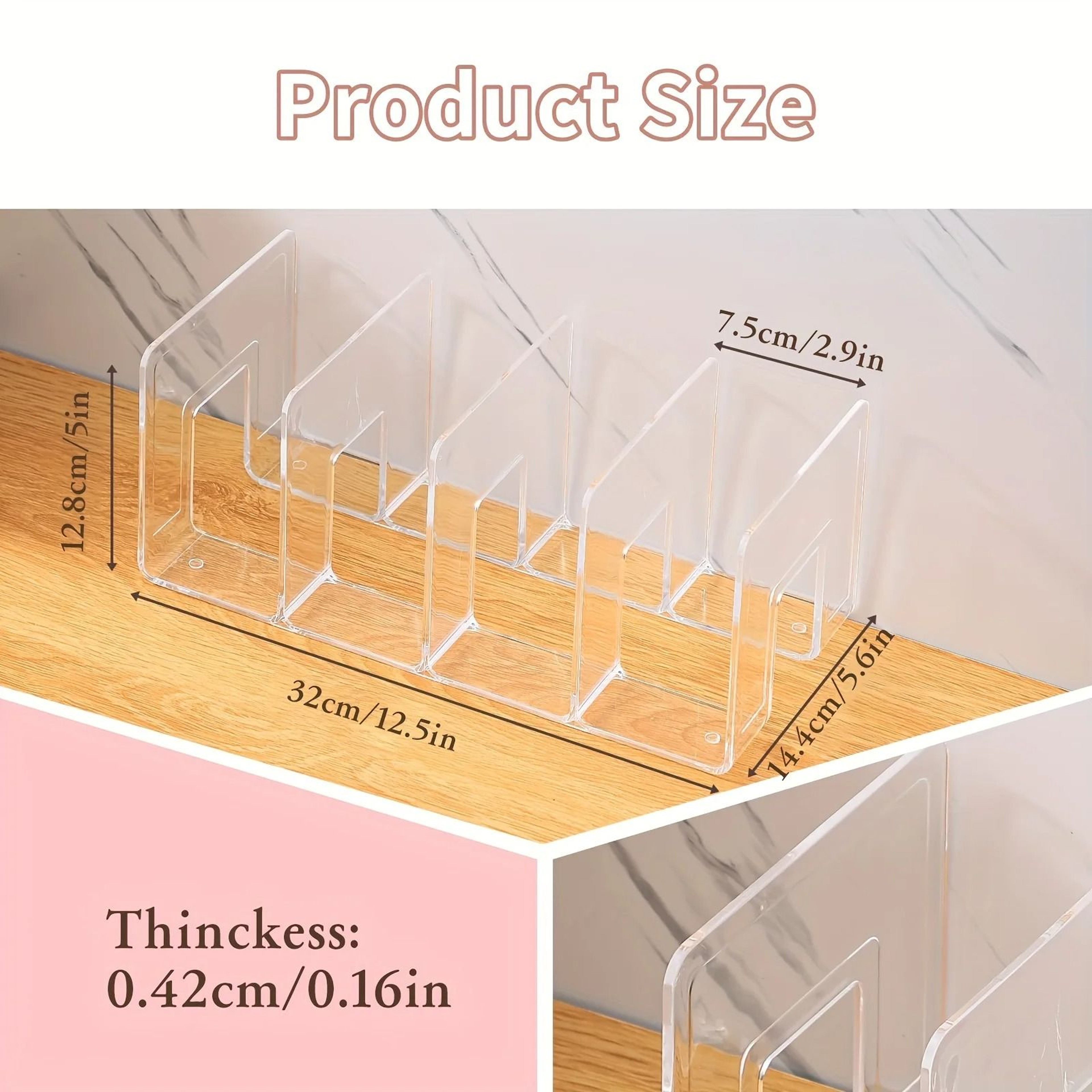 Clear Plastic Purse  Handbag Shelf Divider Stand 2Pack 2