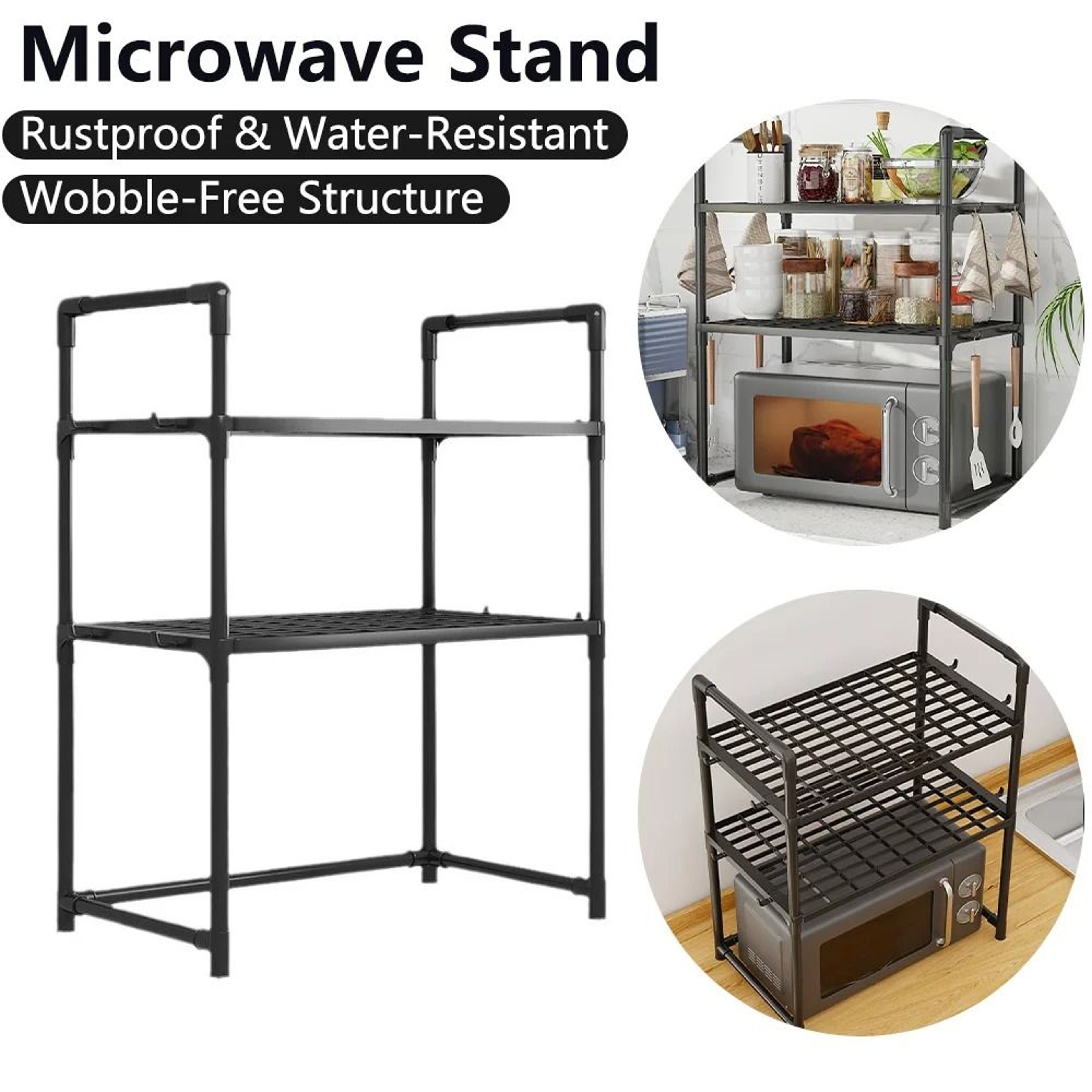 Extra Wide HeavyDuty 2Tier Kitchen Microwave Stand 0