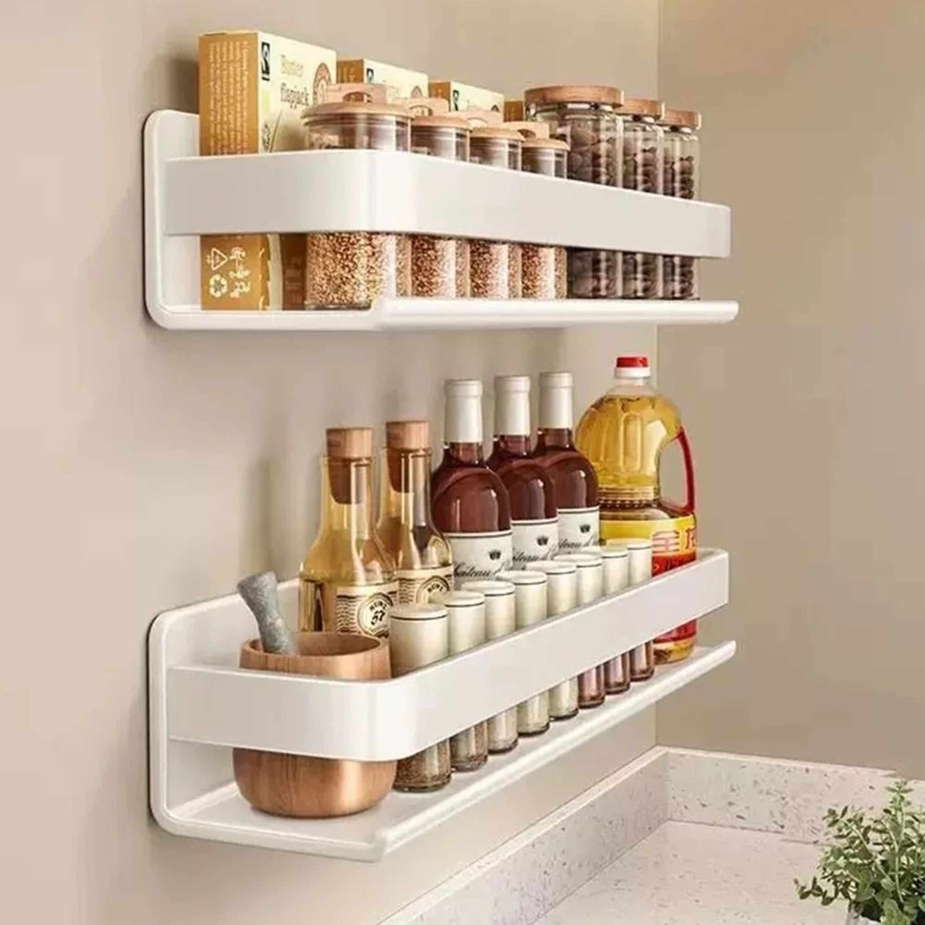 WallMounted MultiFunctional Bathroom  Kitchen Storage Shelf 0
