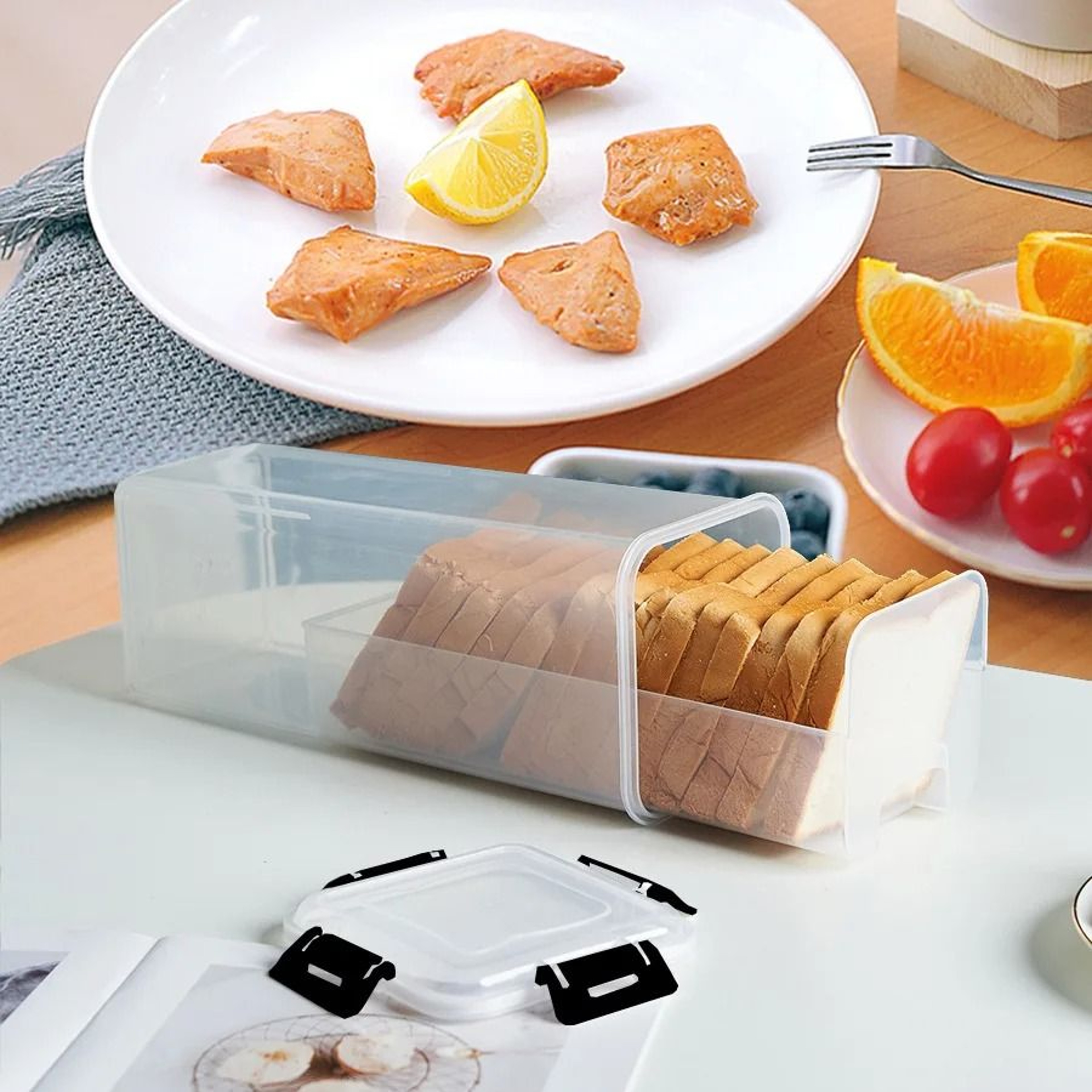 Clear Airtight Bread Loaf Container  Tall Bread Saver Box 4