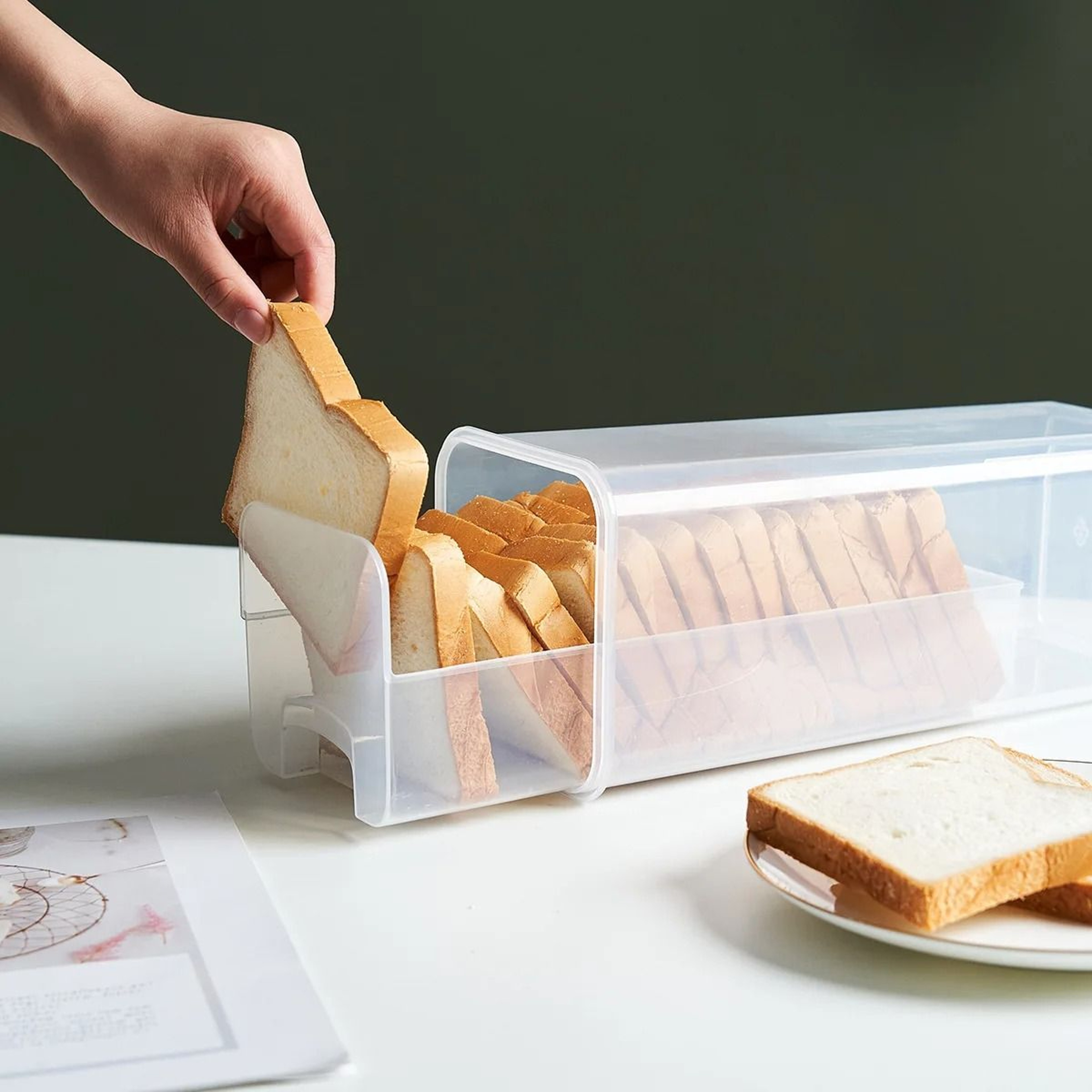 Clear Airtight Bread Loaf Container  Tall Bread Saver Box 5