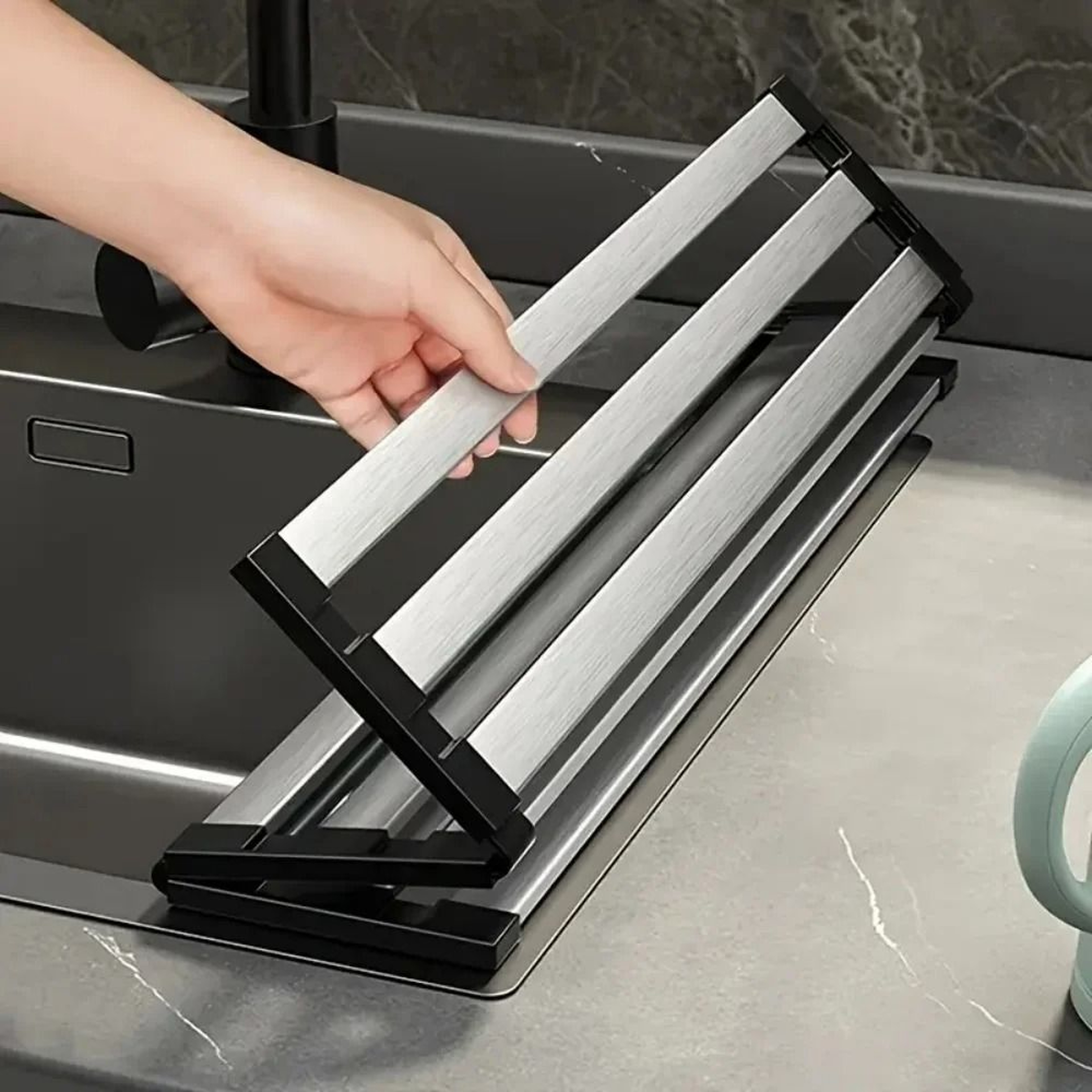 Foldable Retractable 304 Stainless Steel Kitchen Sink Drain Basket 4