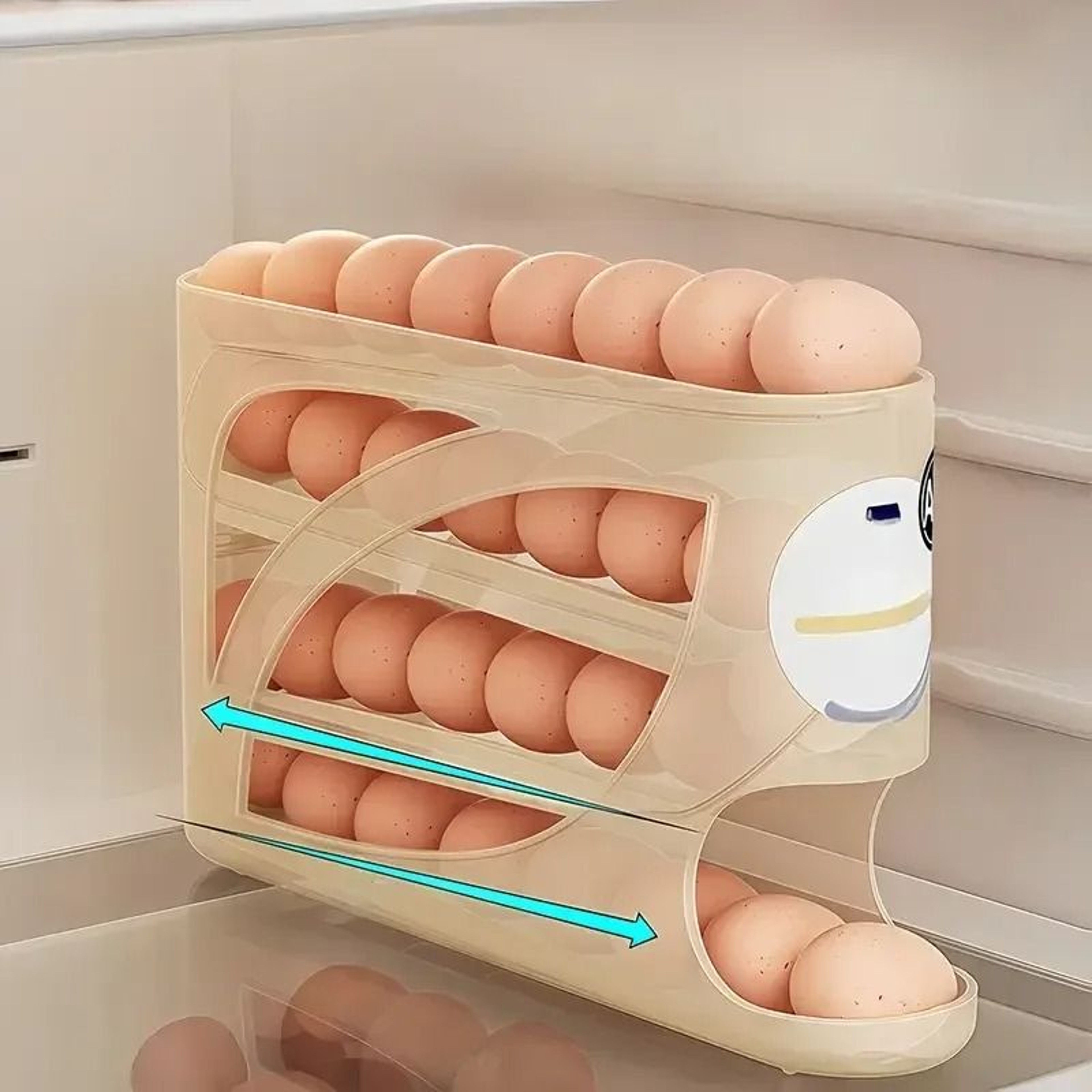 SpaceSaving 4Tier AutoRolling LargeCapacity Egg Organizer Rack 4