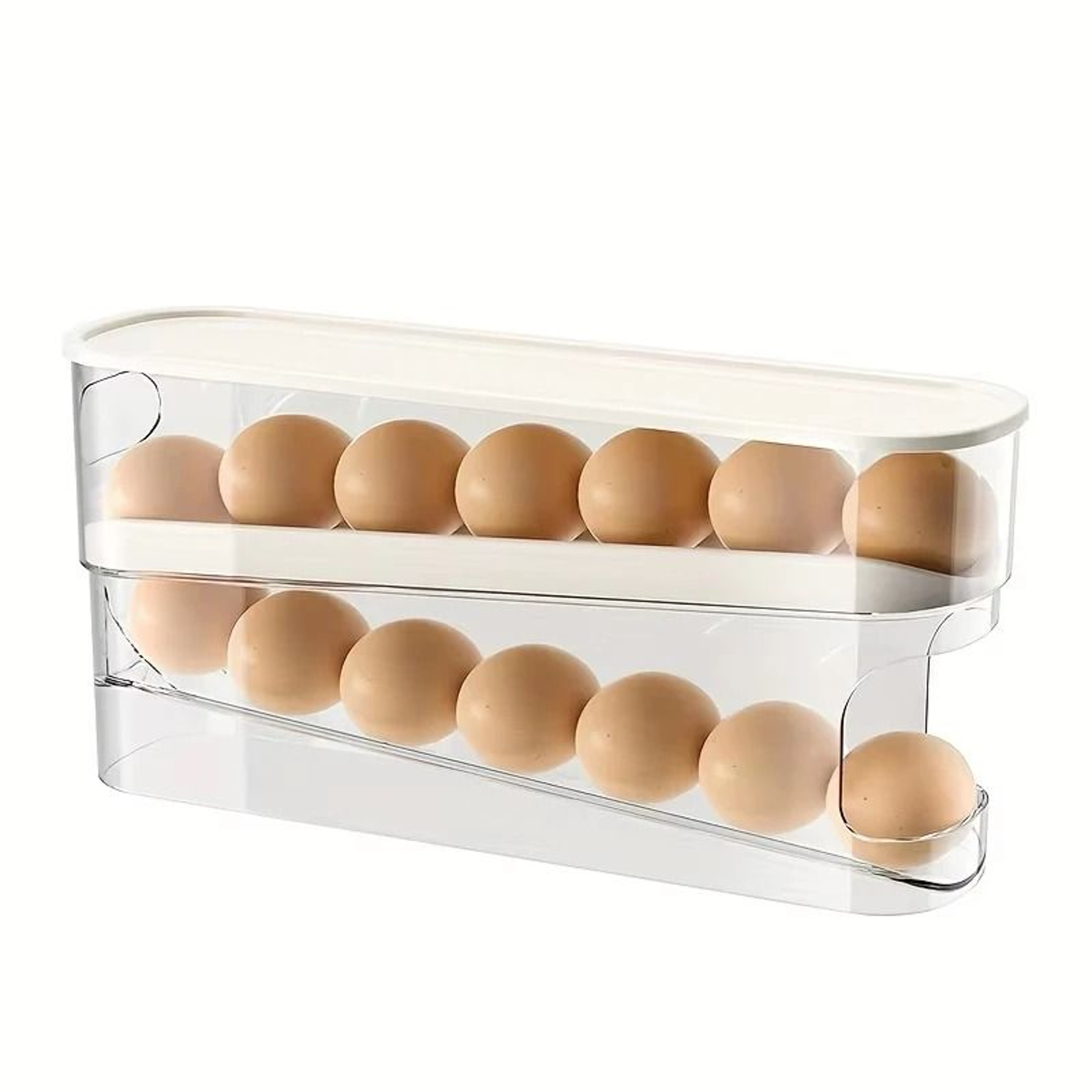 Bilayer LadderStyle AutoRolling Refrigerator Egg Dispenser 6