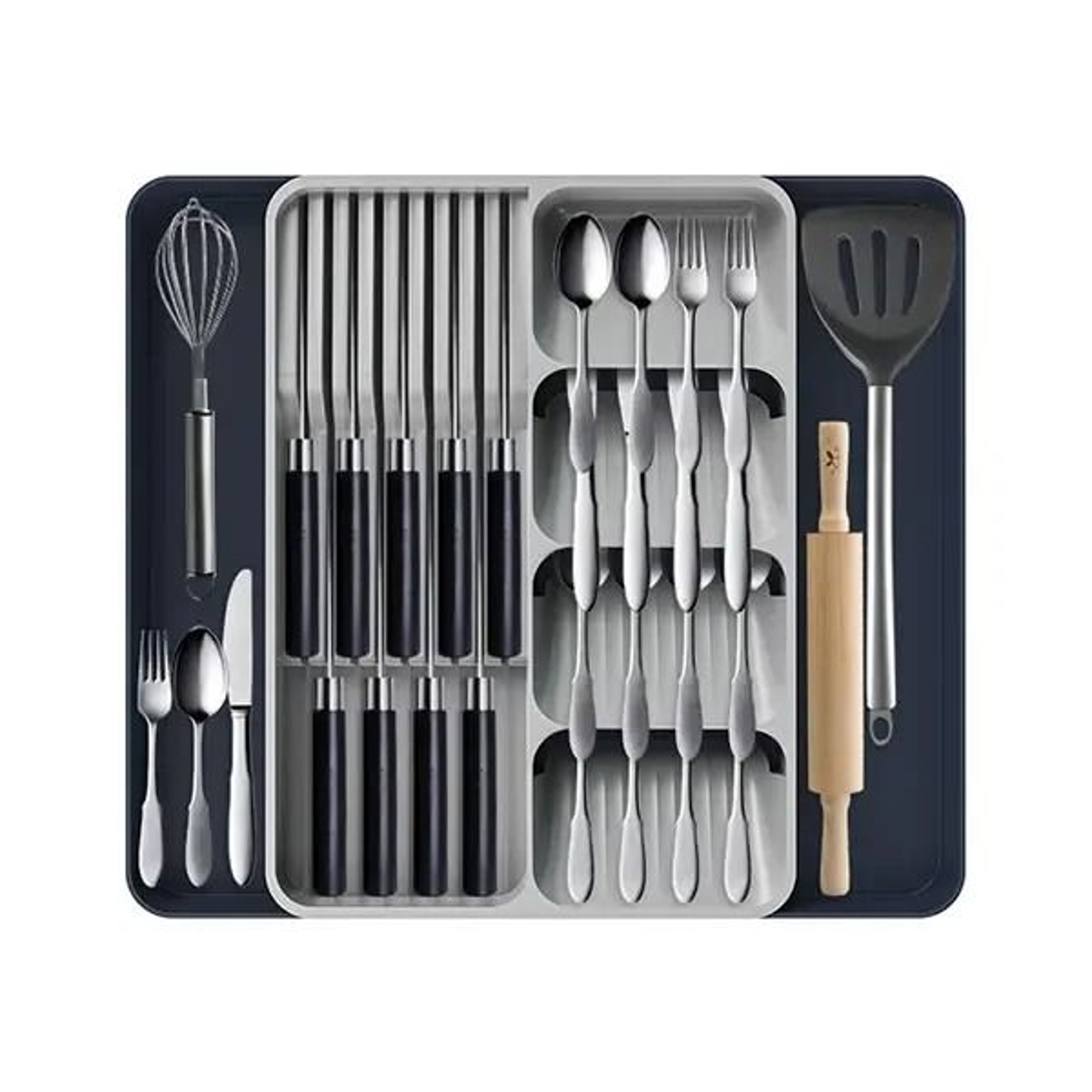 Premium Expandable Silverware Organizer For Drawer With Knife Holder 7